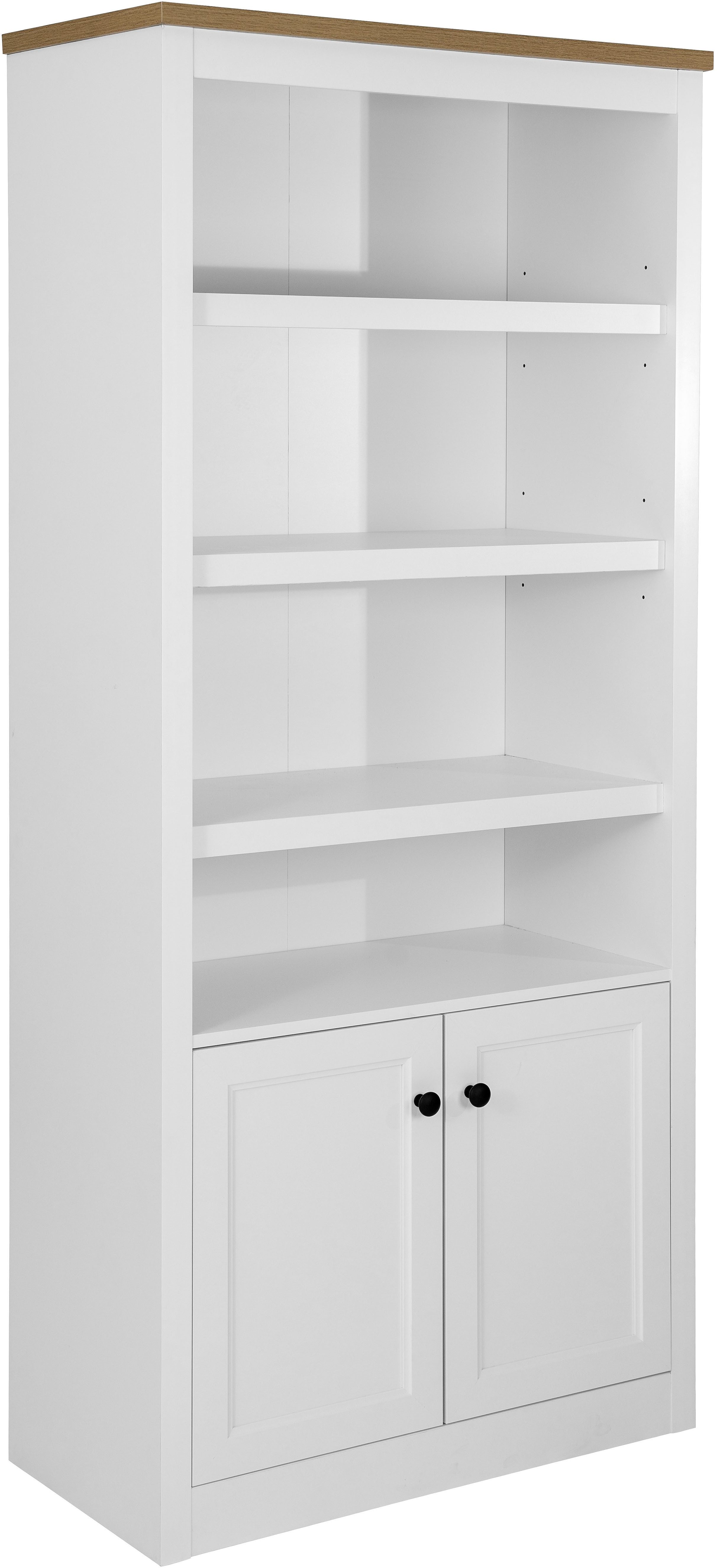 OTTO home Standregal Rigny, aus MDF, mit Holz-Zierleiste, schwarzem Metallgriff, Höhe 180,5 cm