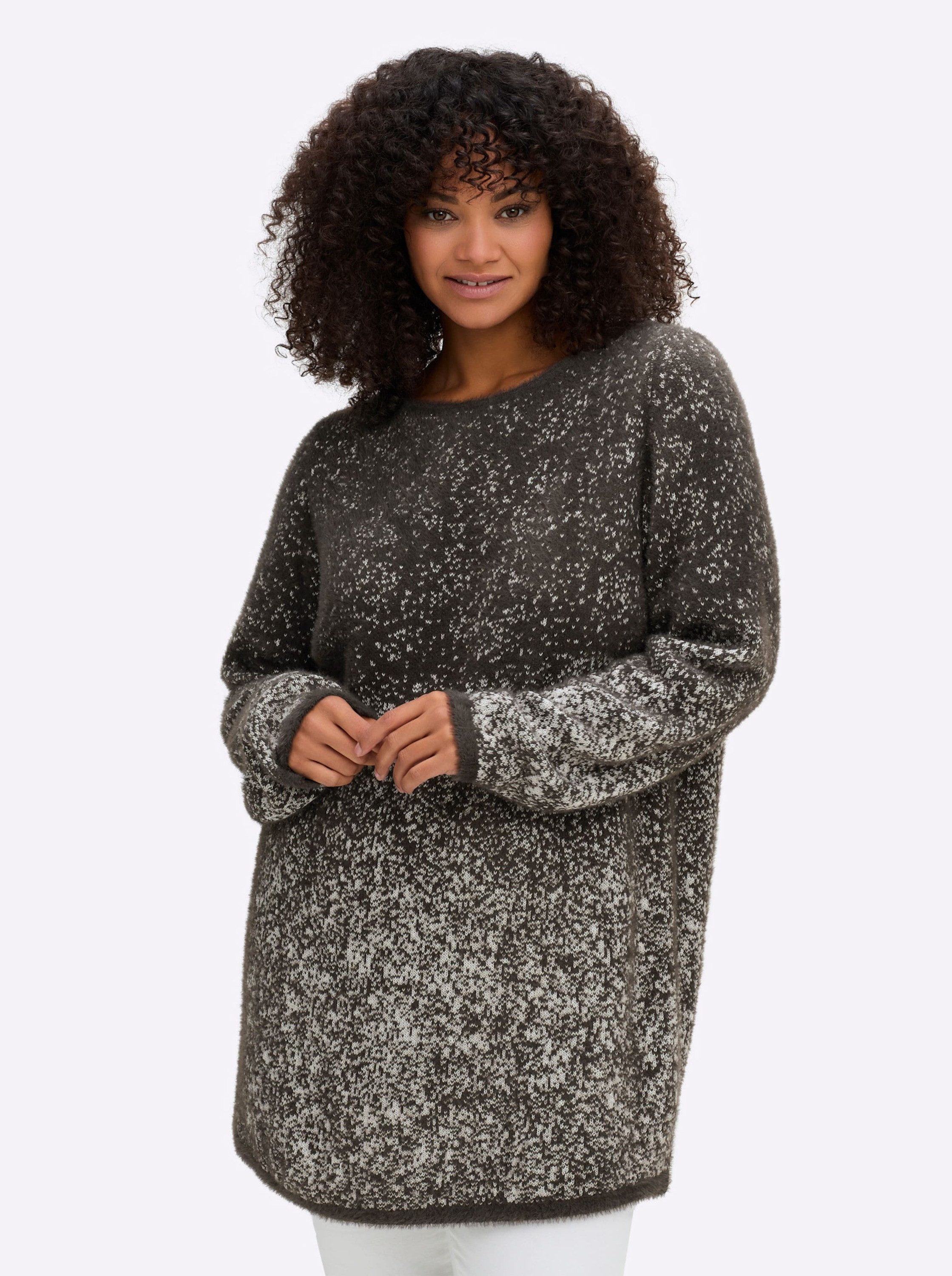 Sheego Strickpullover Pullover Langarm Jacquard