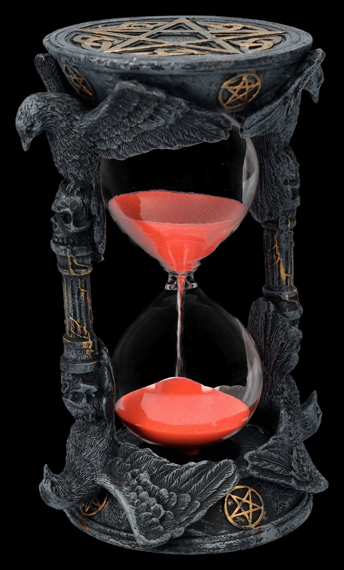 Figuren Shop GmbH Sanduhr Sanduhr - Raben und Totenköpfe - Gothic Dekoratio günstig online kaufen