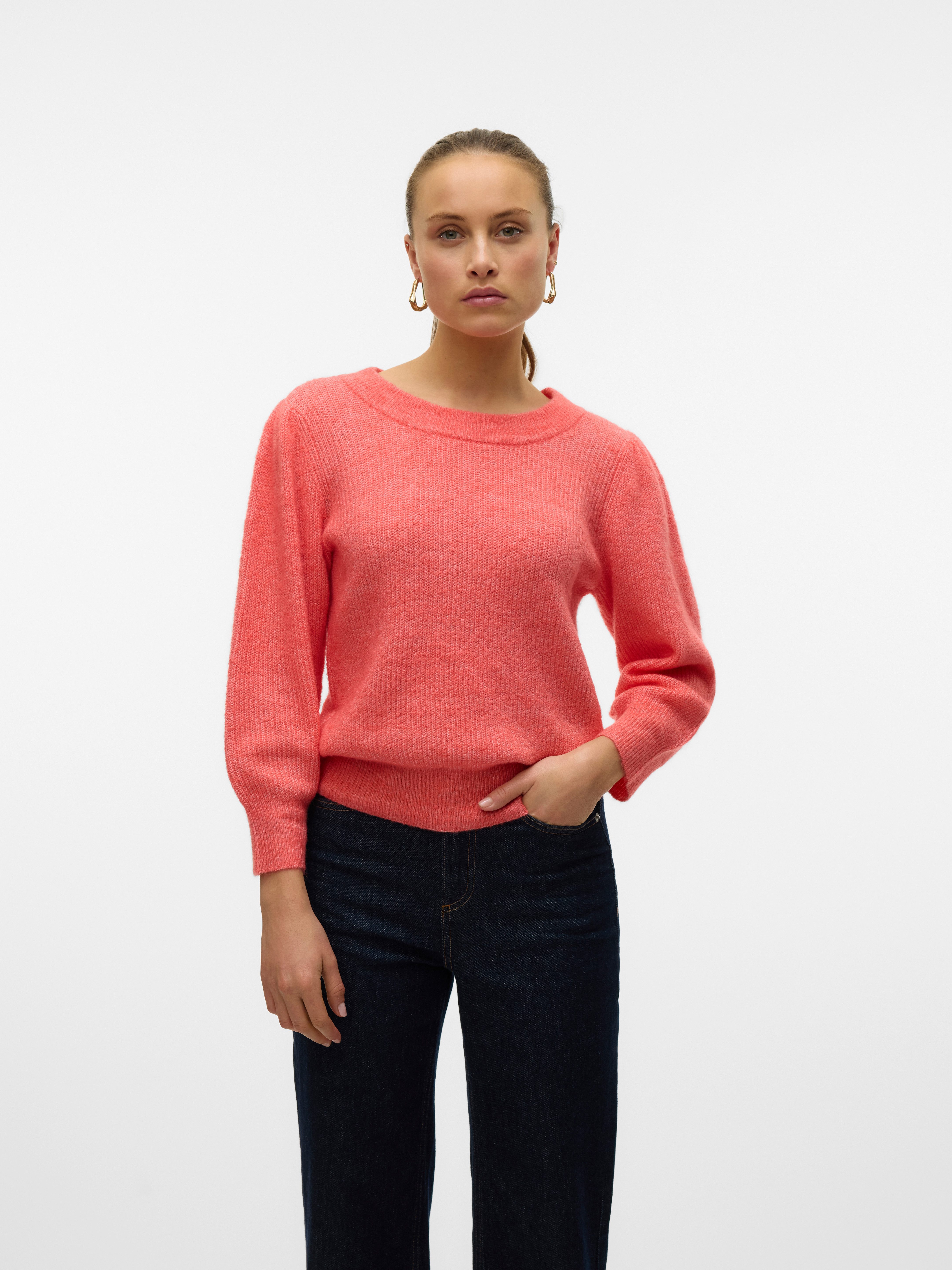 Vero Moda Rundhalspullover VMVIGGA 3/4 RIB günstig online kaufen
