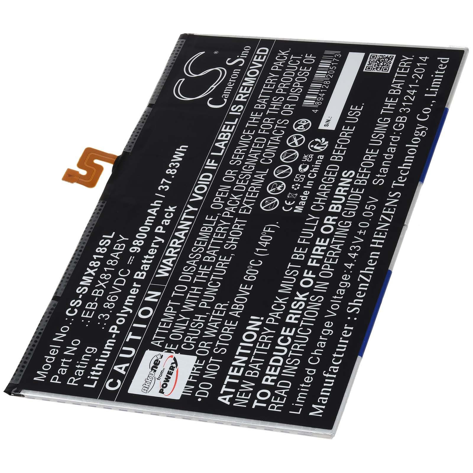 Powery Akku für Samsung SM-X810 SM-X810N Laptop-Akku 9800 mAh (3.86 V)