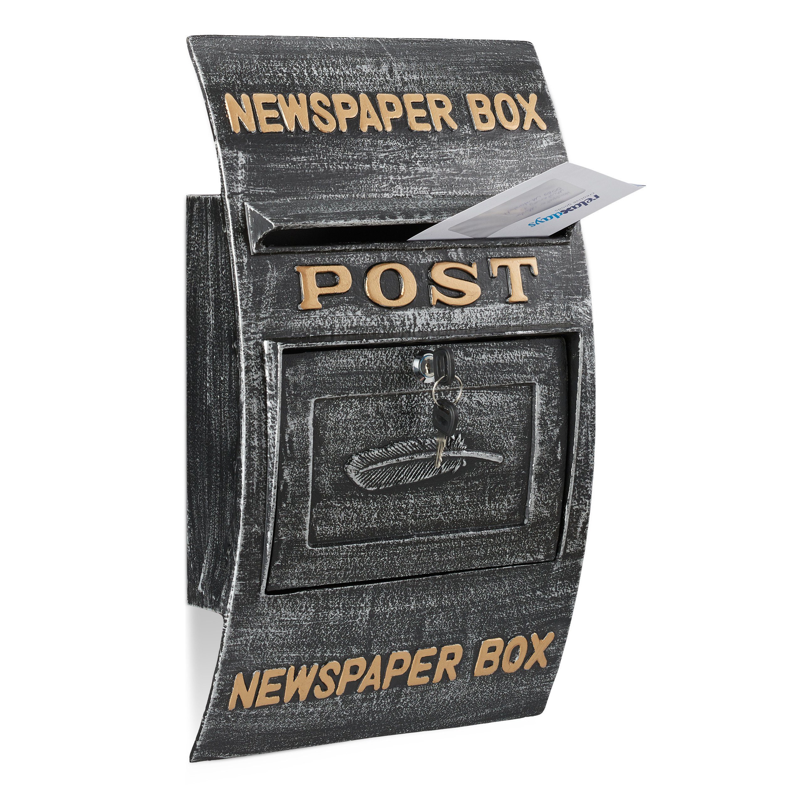relaxdays Briefkasten Briefkasten antik