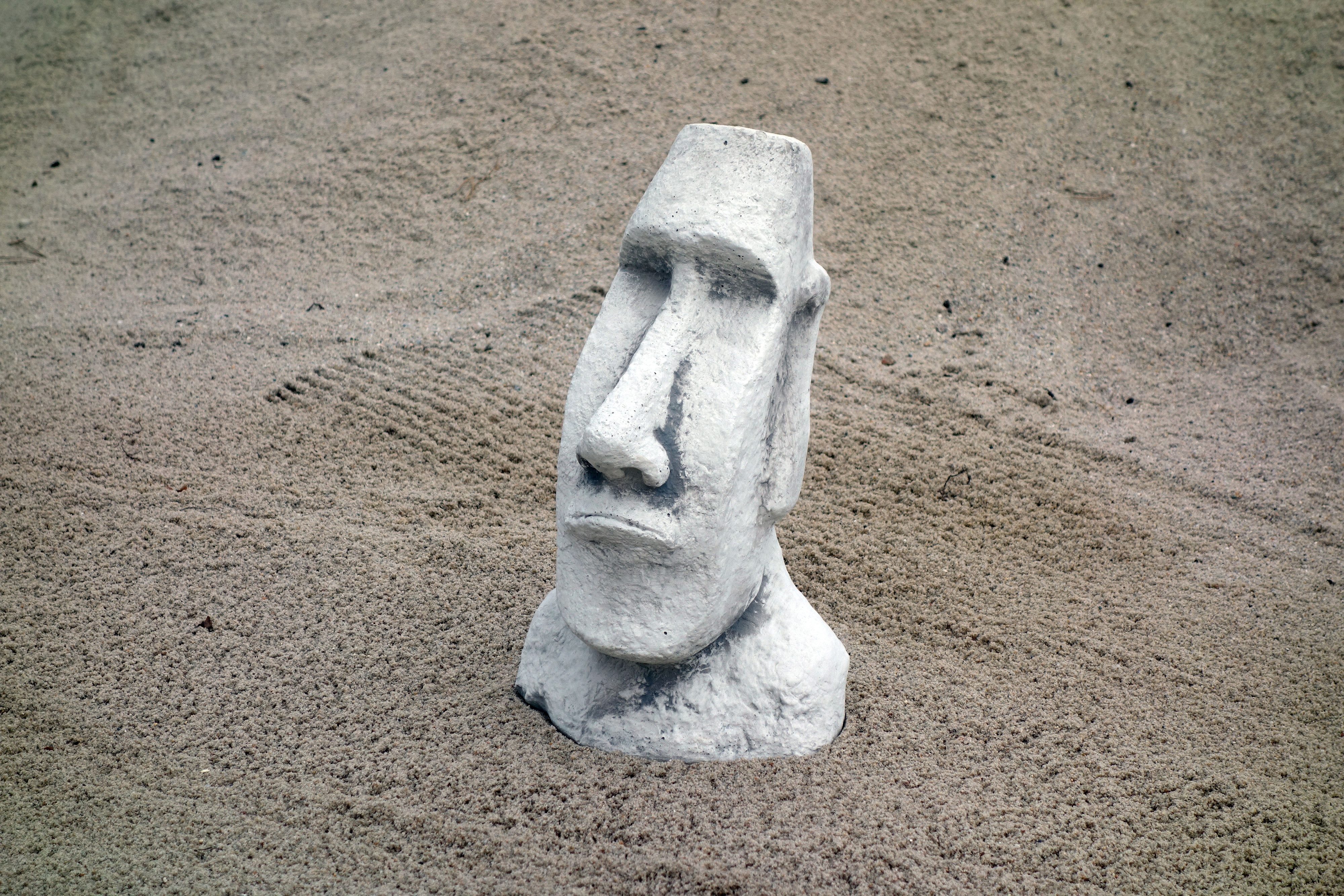 gartendekoparadies.de Gartenfigur Massive Moai Steinstatue Osterinsel Kopf, Steinfigur, H.40 cm, 12 kg, Frostsicher