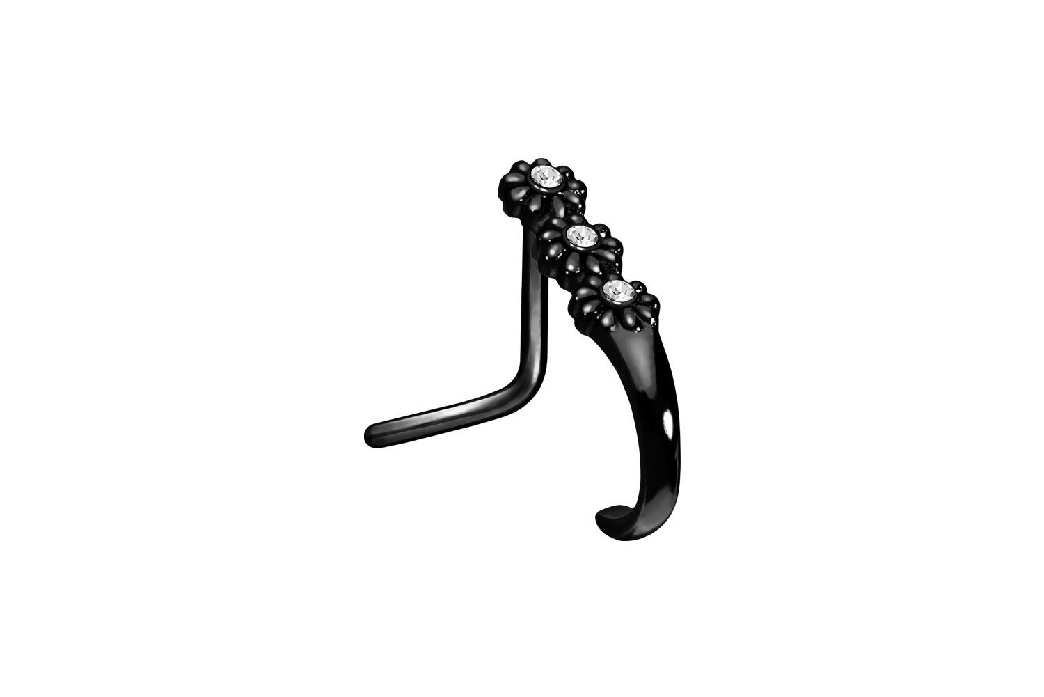 PIERCINGLINE Nasenpiercing Chirurgenstahl Nasenstecker 3 KRISTALLBLUMEN (Nasenstecker, 1-tlg)