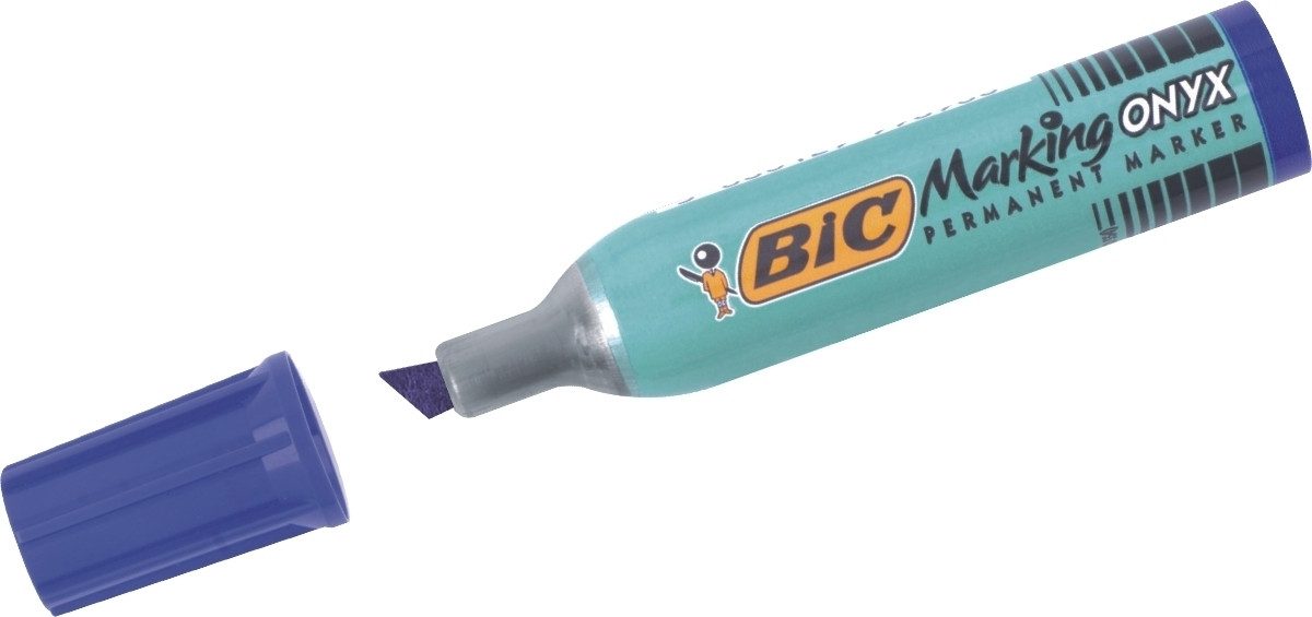 BIC Permanentmarker Permanentmarker Marking Onyx Keilspitze blau (12 Stück)