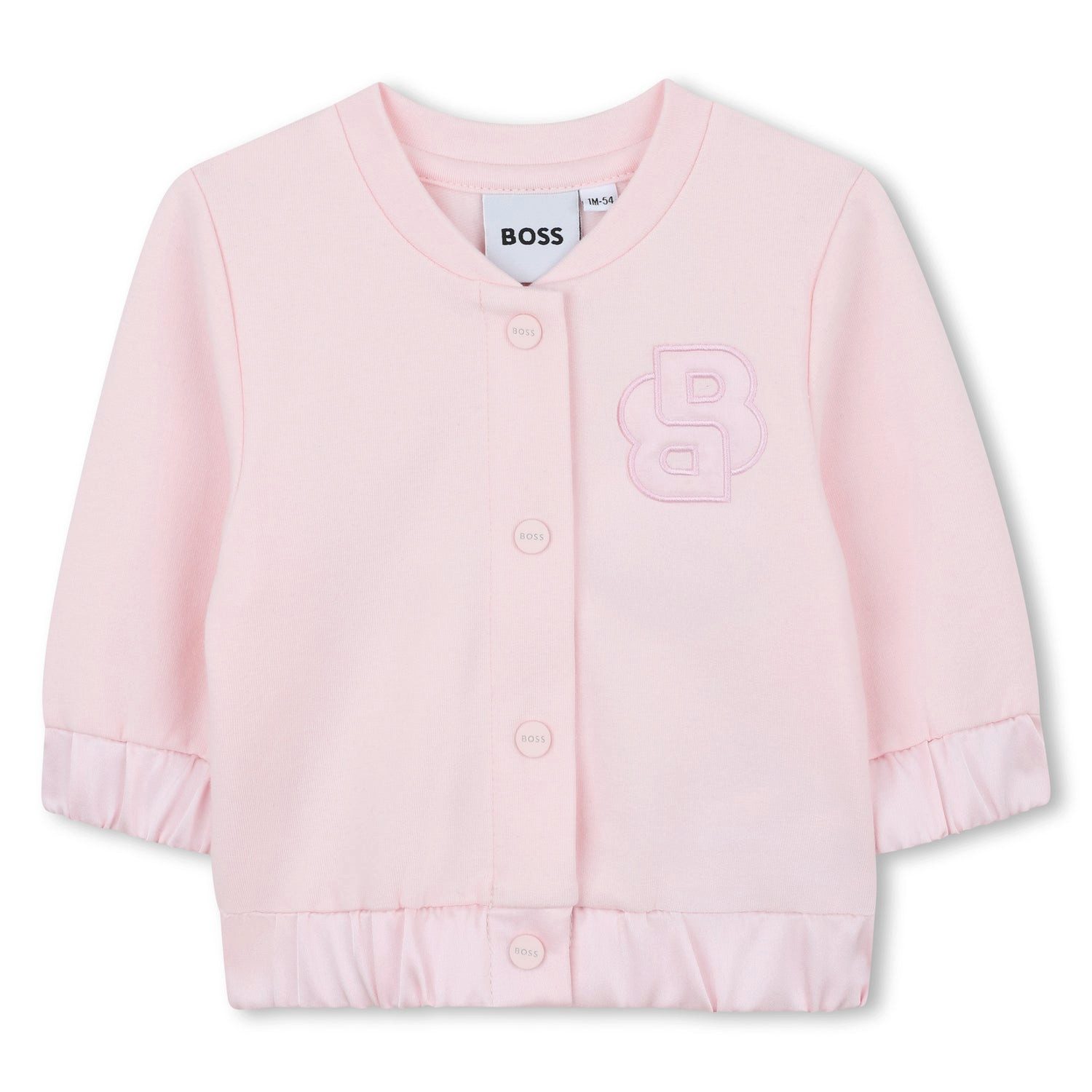 Boss Kidswear Neugeborenen-Geschenkset BOSS Baby Set rosa weiss Hose Strickjacke & T-Shirt mit Satin-Details (3-tlg)