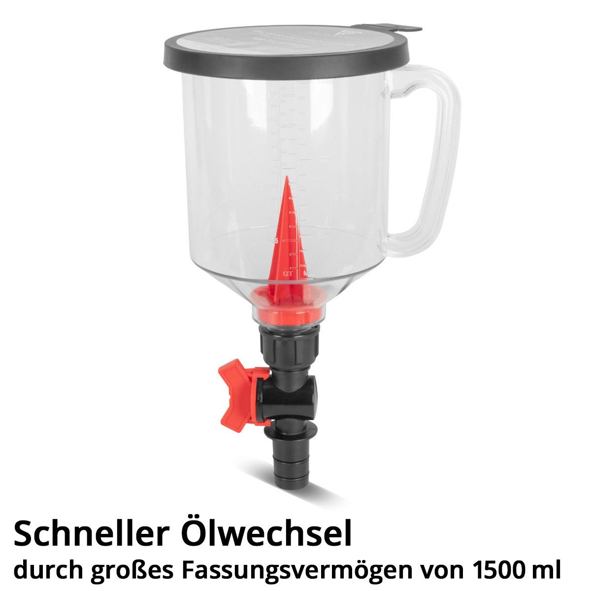 STAHLWERK Werkzeugset 18-teiliges Kfz-Öltrichter-Set mit Kfz-Adaptern, Trichtervolumen 1,5 L