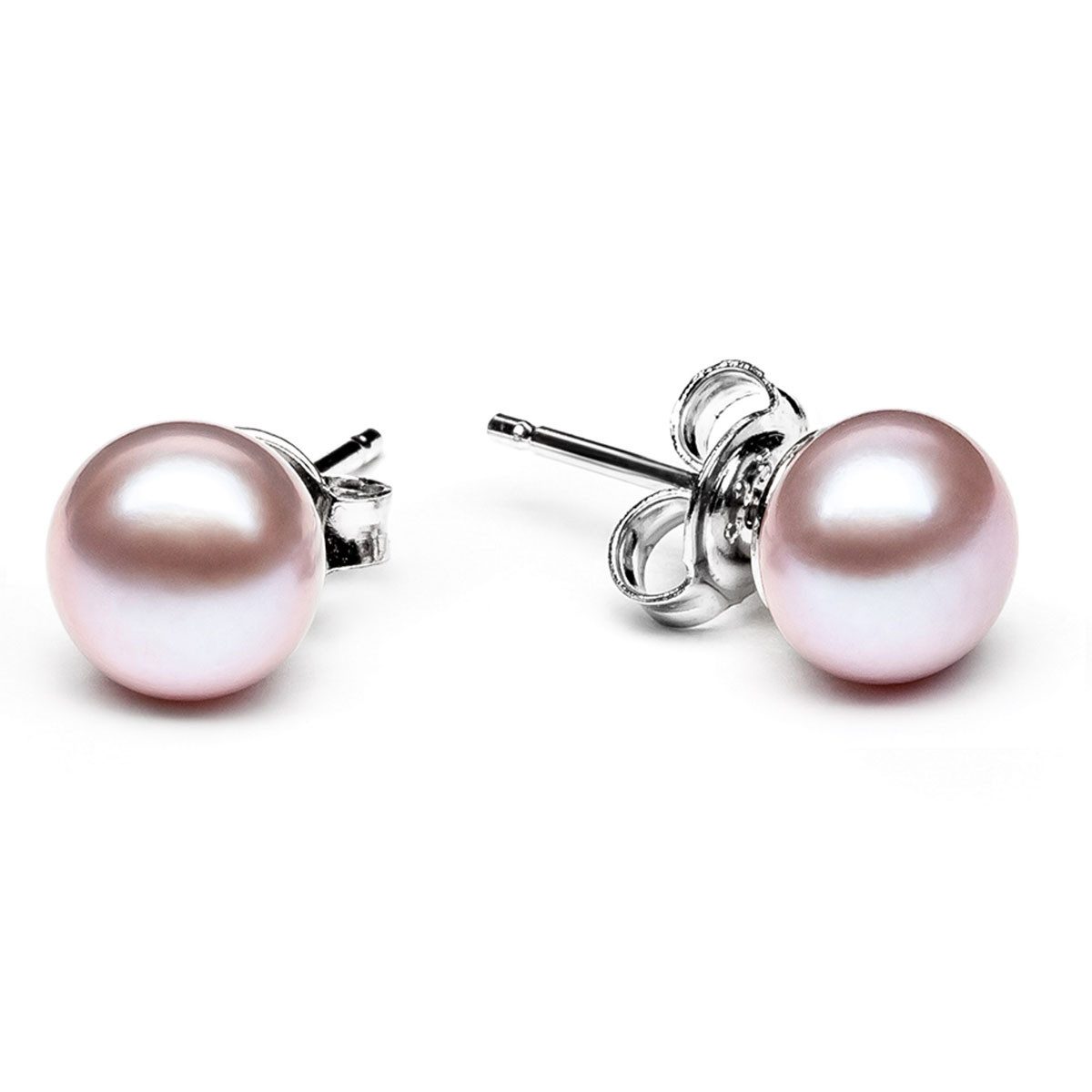Gaura Pearls Paar Ohrstecker Perlenohrstecker lavendel 6.5-7 mm, Button, ec günstig online kaufen