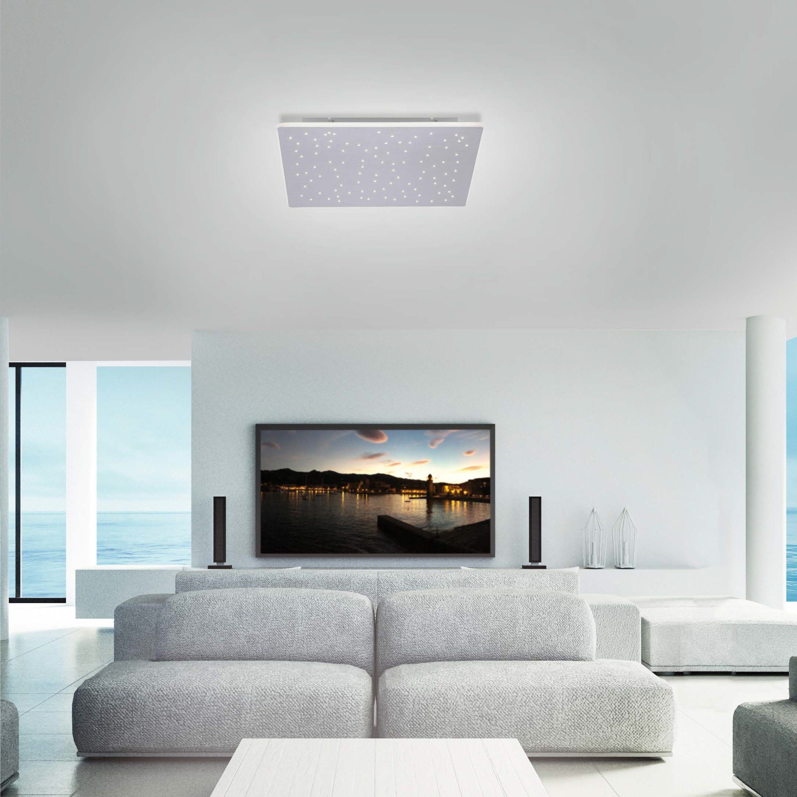 Paul Neuhaus Smarte LED-Leuchte LED Panel Deckenlampe Q - NIGHTSKY Smart Home, Smart Home, CCT-Farbtemperaturregelung, Dimmfunktion, Memoryfunktion, mit Leuchtmittel, Warmweiß bis Tageslichtweiß, CCT Lichtfarbwechsel, dimmbar Fernbedienung APP