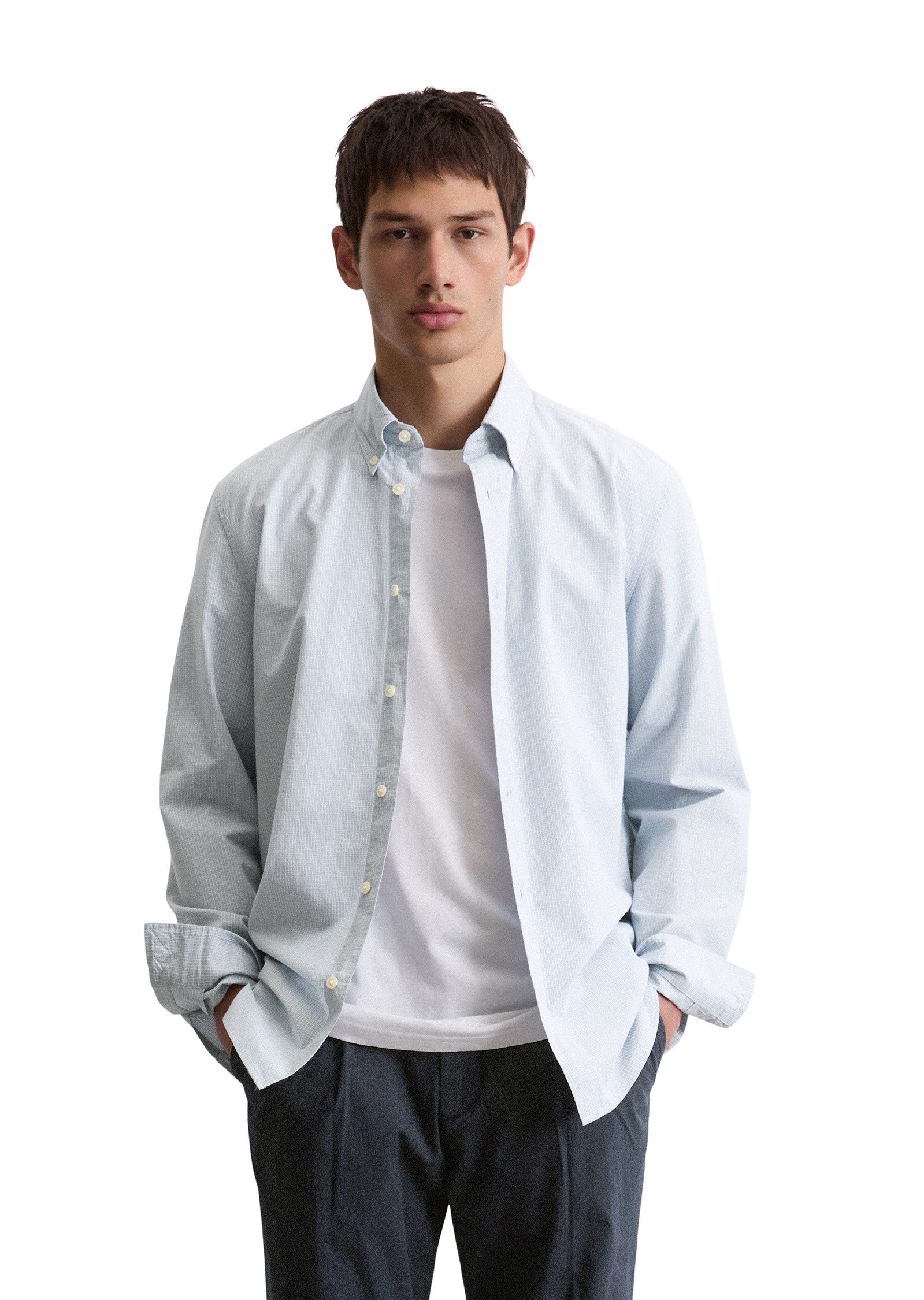 Marc O'Polo Langarmhemd mit feinem Karomuster