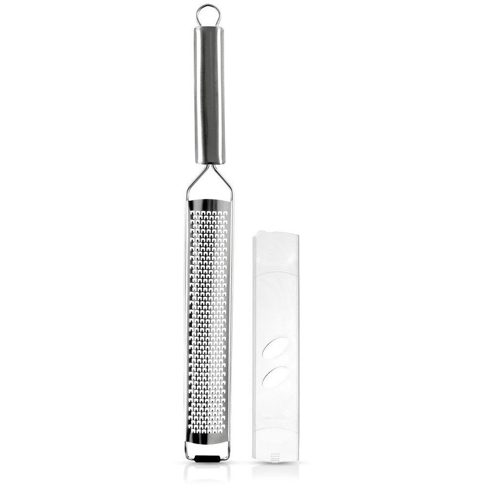 Orion Group Küchenreibe Flache Käsereibe in Silber 38cm, Edelstahl, (1-St), spülmaschinengeeignet mit Schutzhülle mit Aufhängeloch