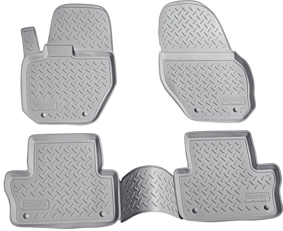 RECAMBO Passform-Fußmatten CustomComforts (4 St), für Volvo S60, II Typ Y20  2010 - 2018, perfekte Passform, Hohe Gummiqualität (TPE Material) – längere  Lebensdauer der Automatten