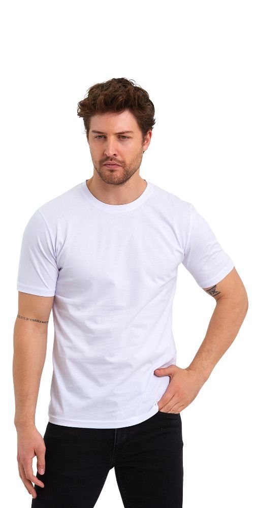 COMEOR T-Shirt Herren Basic T-Shirts Baumwolle (Packung, 1-tlg) mit gerader günstig online kaufen