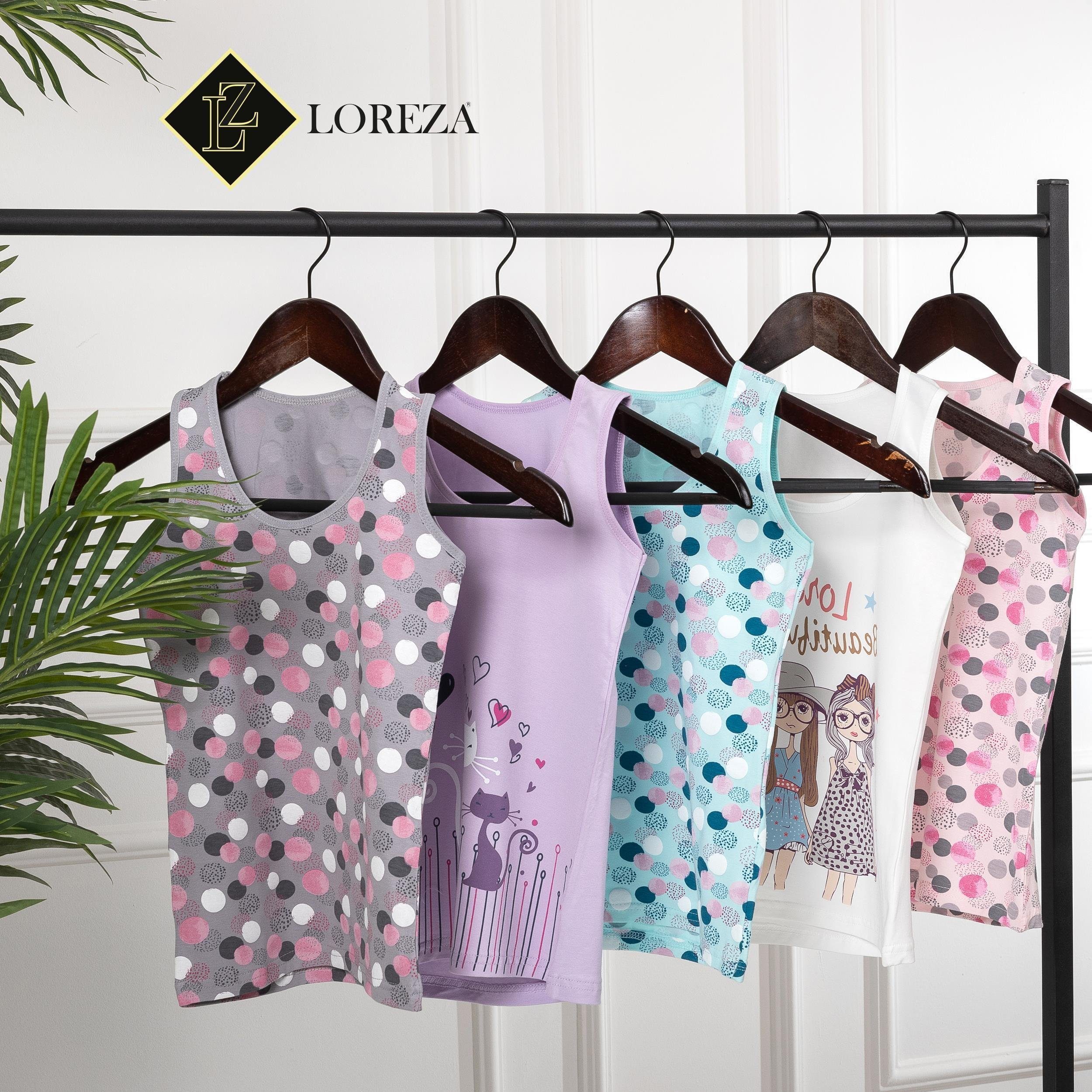 LOREZA Unterhemd 5 Mädchen Unterhemden Unterwäsche Tank Gr. 92-158 - Mix (Set, 5-St., 5er-Pack) – Bild 4 von 5