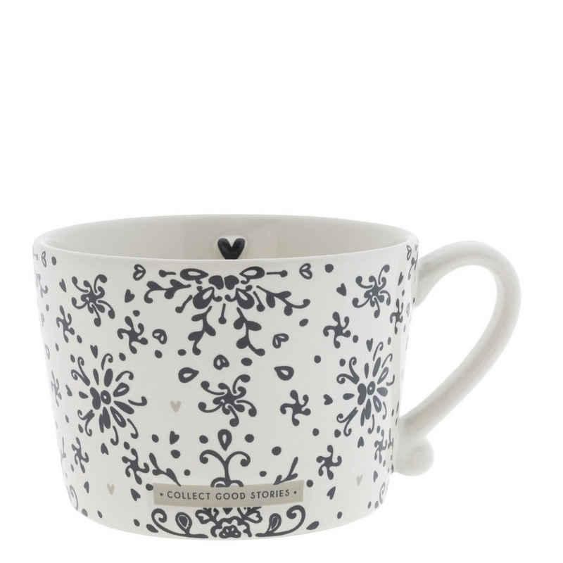 Bastion Collections Tasse Tasse mit Henkel COLLECT GOOD STORIES Keramik weiß schwarz, Keramik