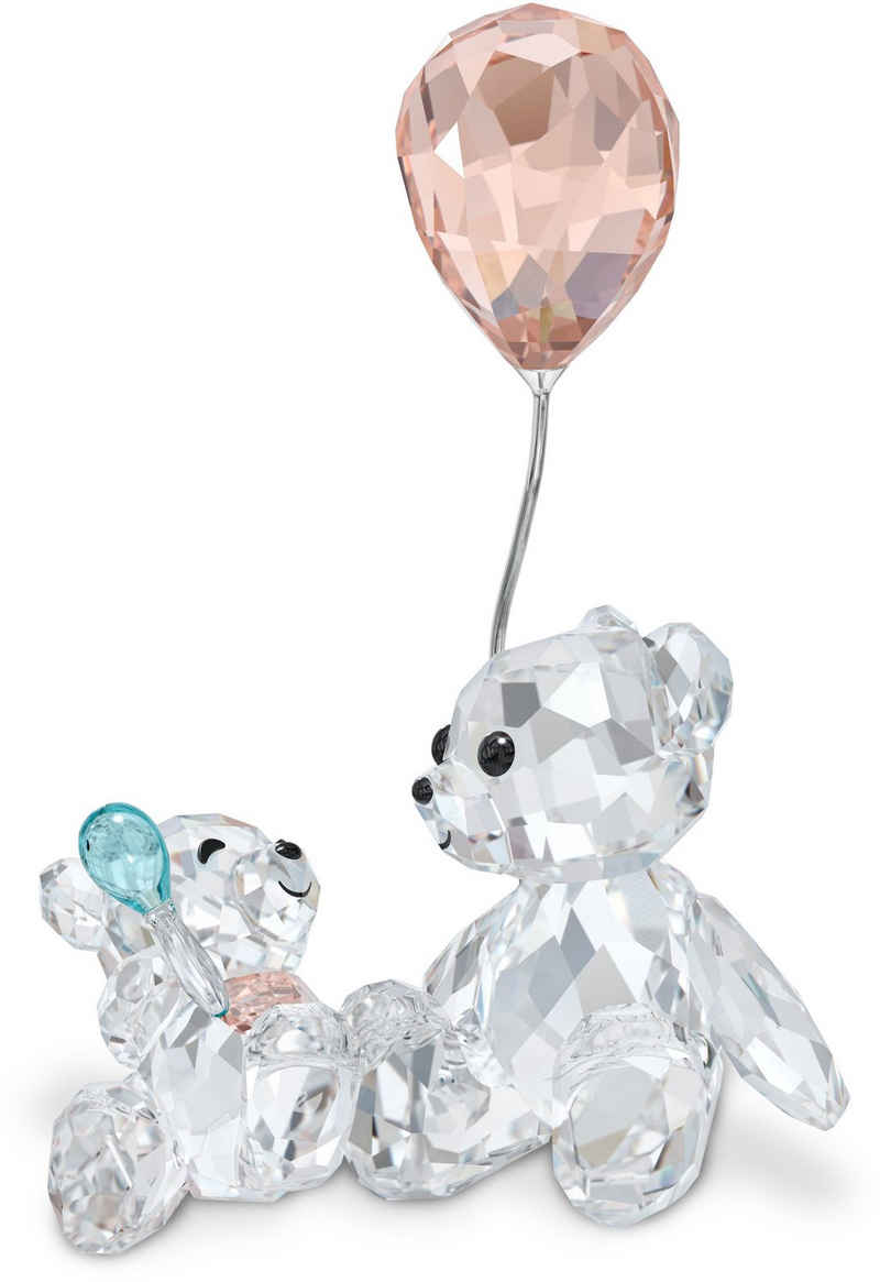 Swarovski Dekofigur Kristallfigur My Little Kris Bear Mutter & Baby, Luftballon, 5557542 (1 St), Swarovski® Kristall mit schwarzem Emaille