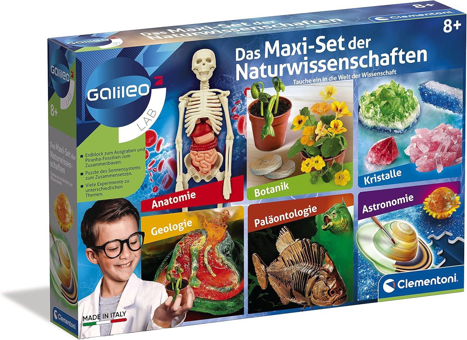 Clementoni® Experimentierkasten Clementoni 59042 - Das Maxi-Set der Naturwissenschaften