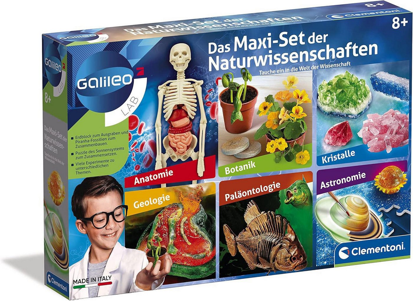 Clementoni® Experimentierkasten Clementoni 59042 - Das Maxi-Set der Naturwissenschaften