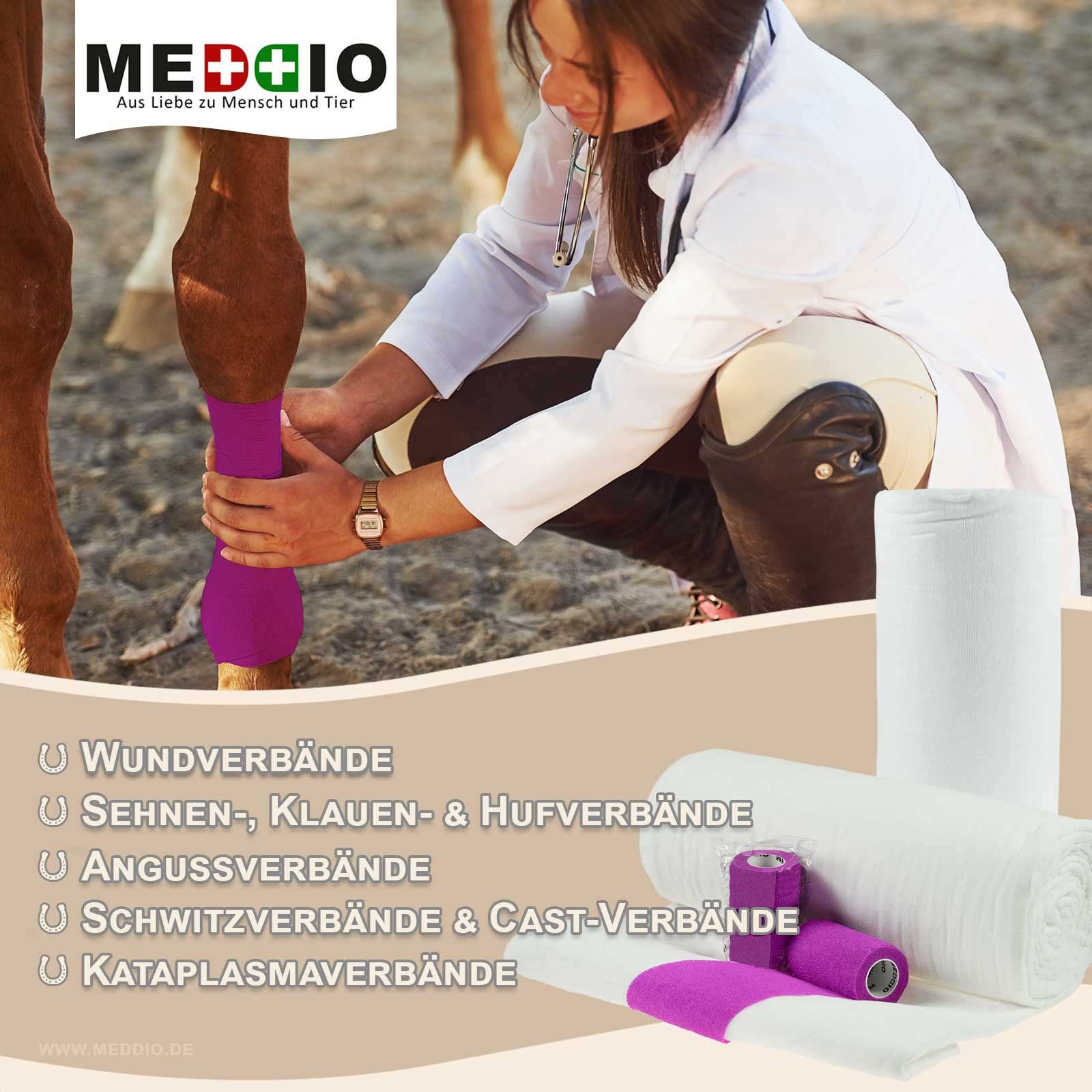 meDDio Bandage 12 x Vethaft Extra selbsthaftende Bandage f. Huf- und Klauenpfleger, Farbmix