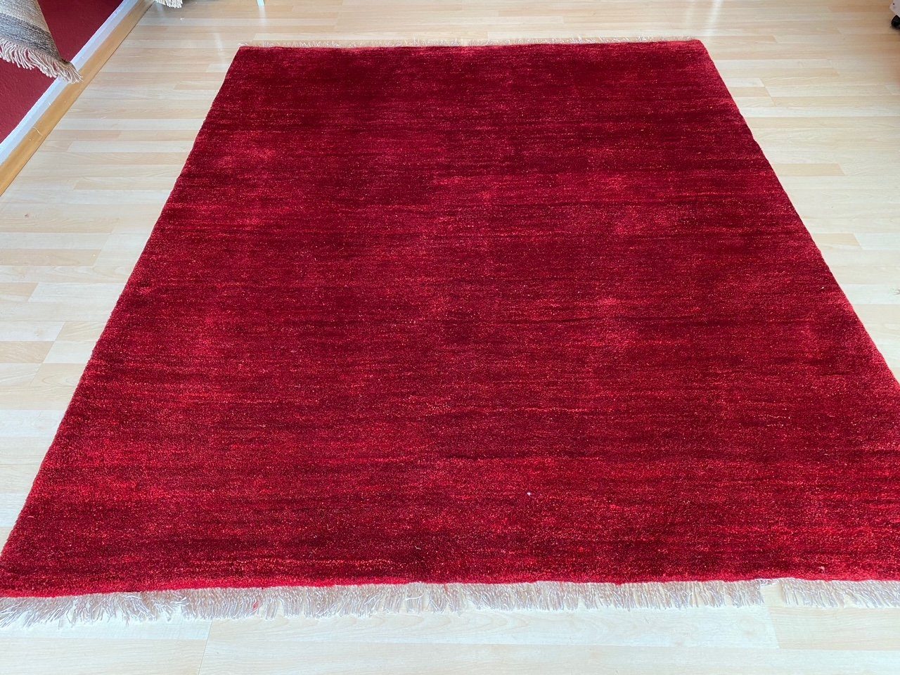 Gabbeh Teppich Handgeknüpft Morgenlandbazar Perser Rot Perserteppich 197×166, Orientteppich