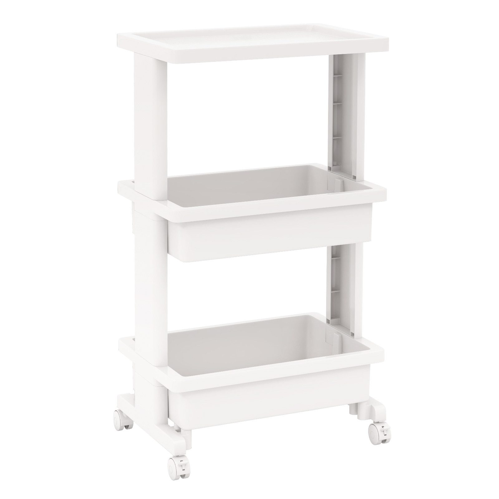 COSTWAY Beistellwagen, schmal, Rollwagen mit Stauraum, Tischplatte, weiß günstig online kaufen