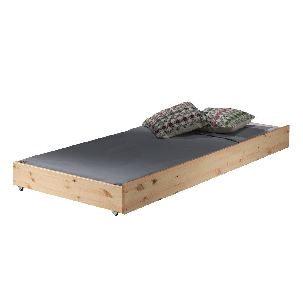 Lomadox Kinderbett PINOO-12, Kiefer massiv natur lackiert 196/19/94 cm