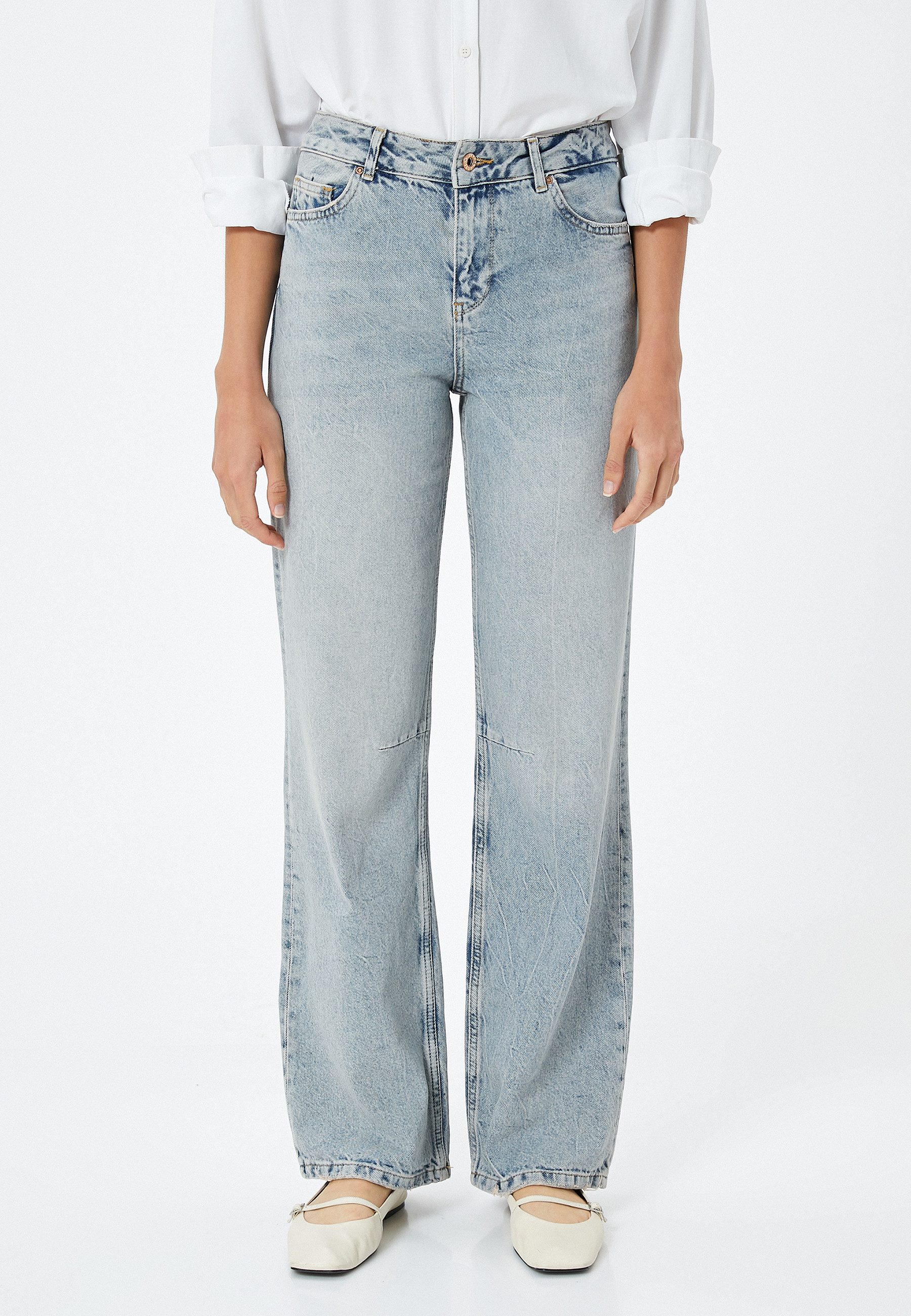 Koton Straight-Jeans Denim Longer Straight Straight-Jeans