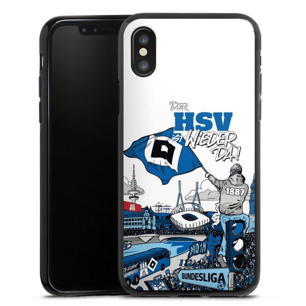 DeinDesign Handyhülle Hamburger SV Offizielles Lizenzprodukt Aufstieg, Apple iPhone Xs Silikon Hülle Bumper Case Handy Schutzhülle