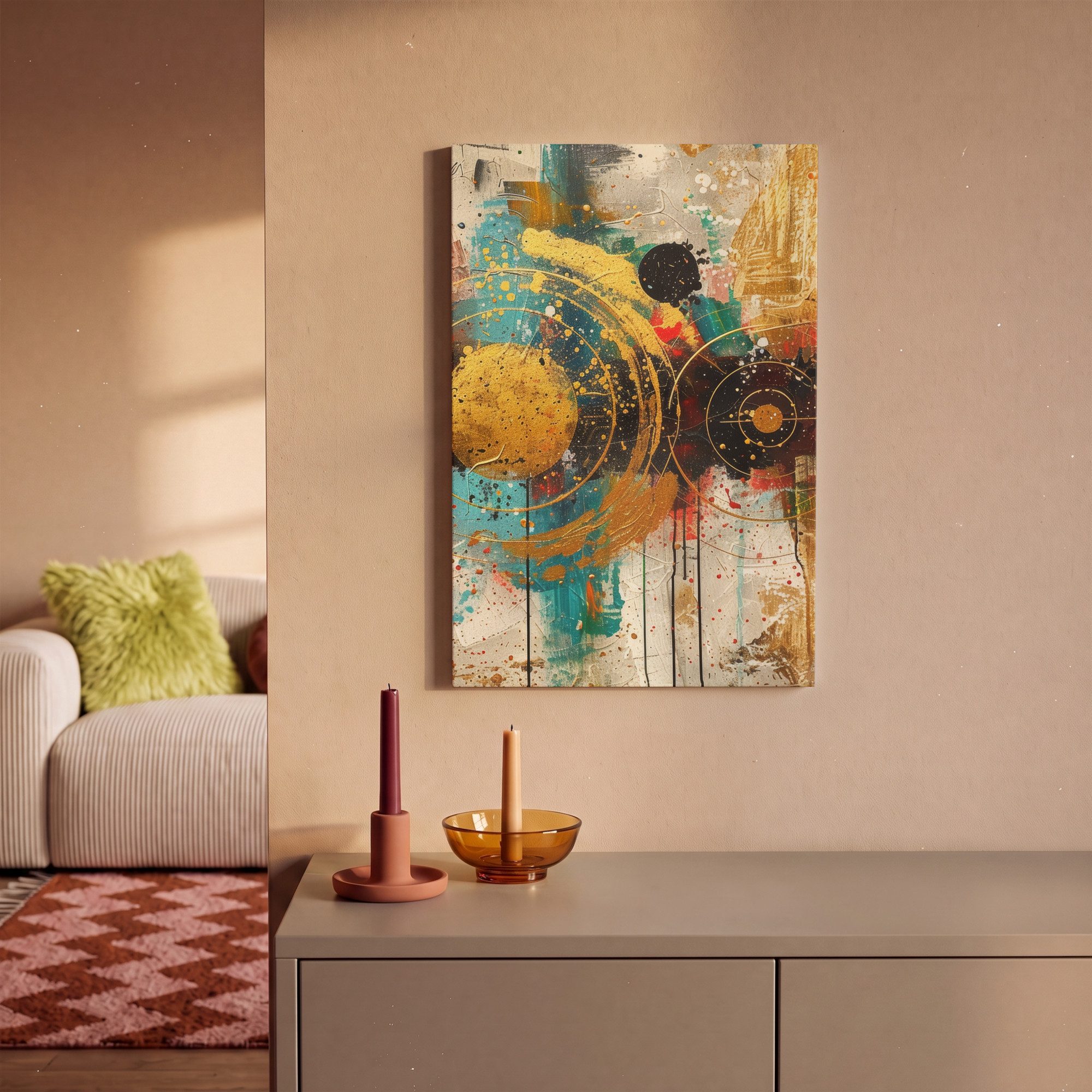 OneMillionCanvasses® Leinwandbild Kunst - Abstrakt - Ästhetisch - Gold, Fotodruck (1 St), Leinwand Canvas Wandbild, Wanddekoration 20x30 cm – Bild 2 von 5