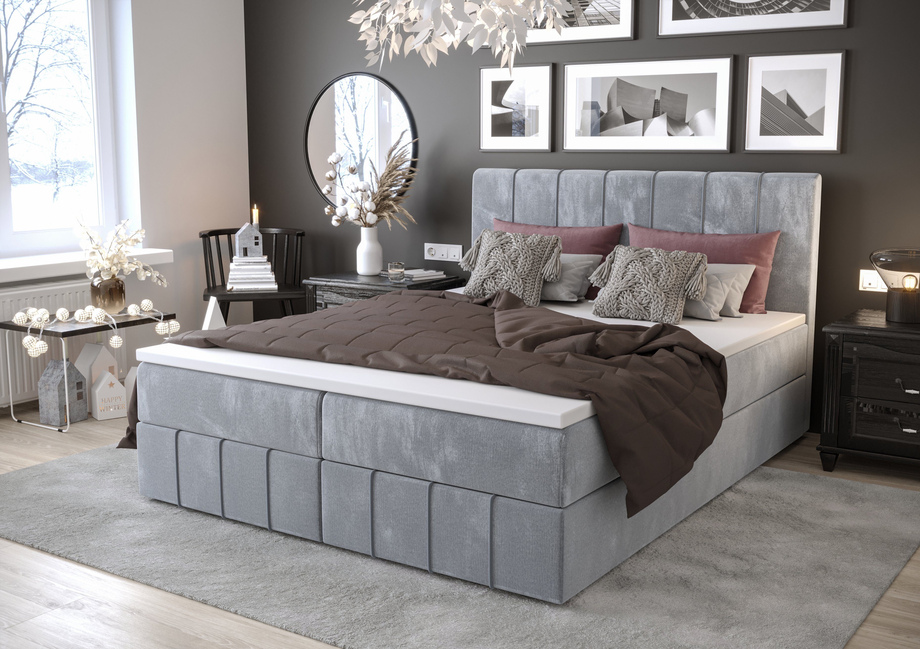 yourhouse24 Boxspringbett Bahama mit 2 Bettkästen, Doppelbett mit Bonell-Ma günstig online kaufen