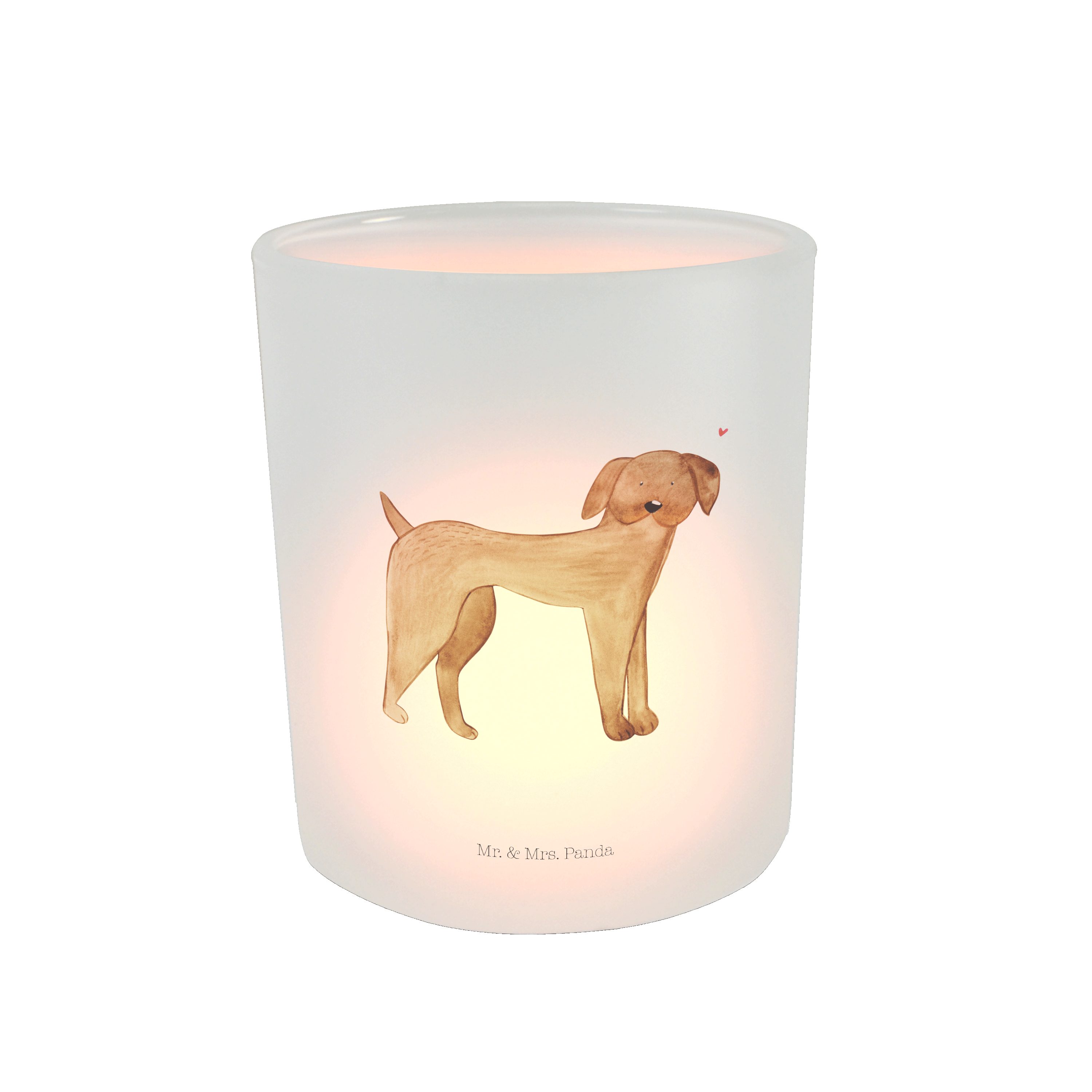 Mr. & Mrs. Panda Windlicht Hund Dogge - Transparent - Geschenk, Kerzenlicht, Hundeliebe, Windlic (1 St)