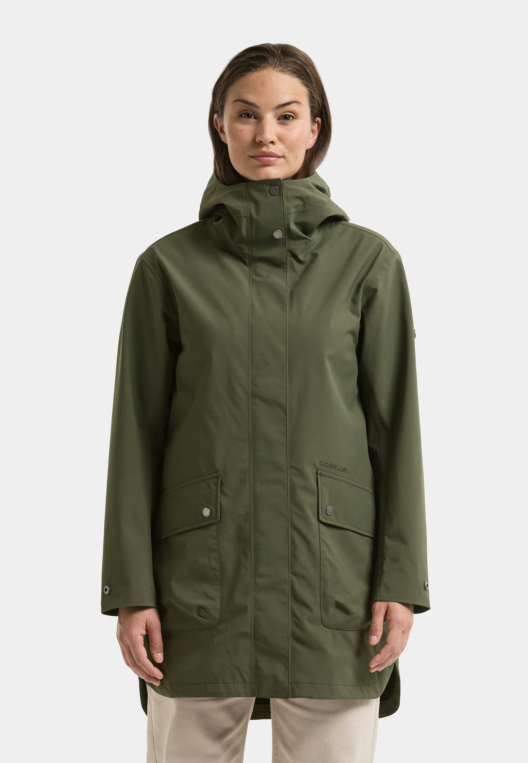 Didriksons Parka Damen Übergangsjacke Mantel Wasserdicht GWEN mit Kapuze mit Taschen