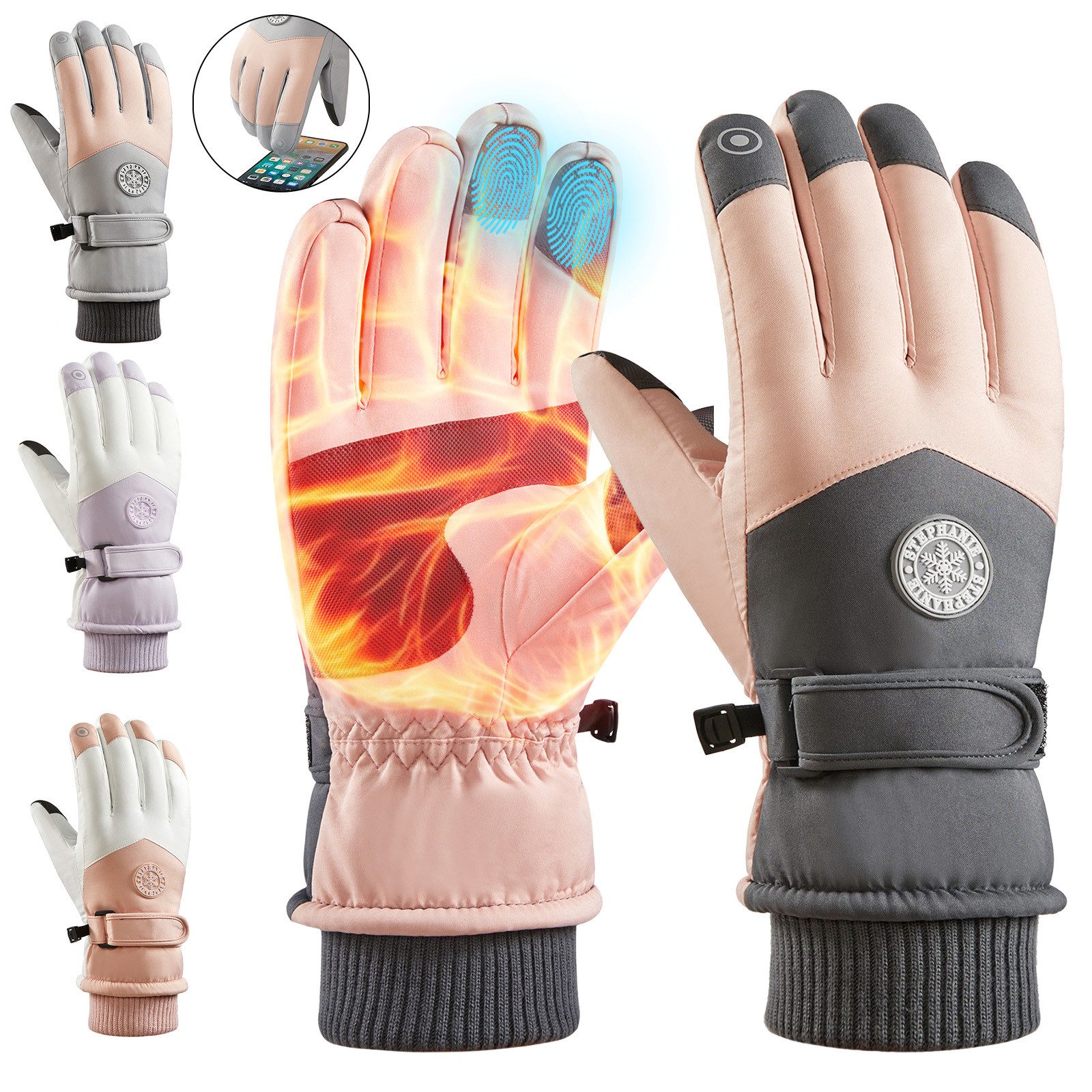 Sunicol Skihandschuhe Wasserdichte Touchscreen Winterhandschuhe Warm Thermo günstig online kaufen