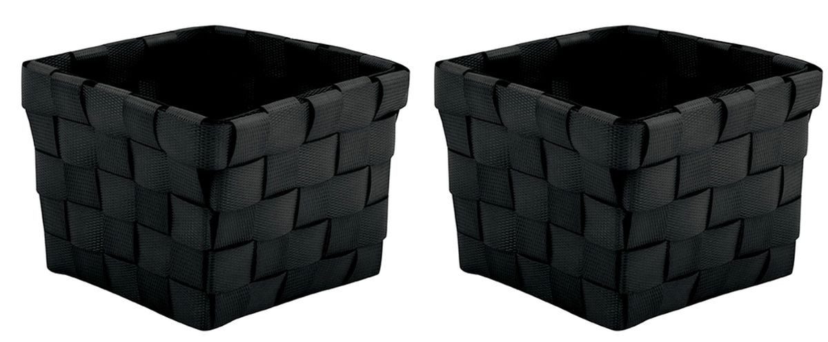 MSV Badaccessoire-Set MSV Körbchen Klein Schwarz 2er Set