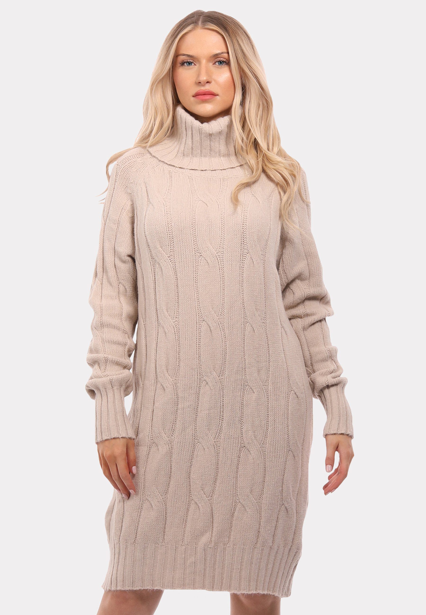 YC Fashion & Style Strickkleid Exklusives Damen Rollkragen Strickkleid (1-tlg) in Unifarbe