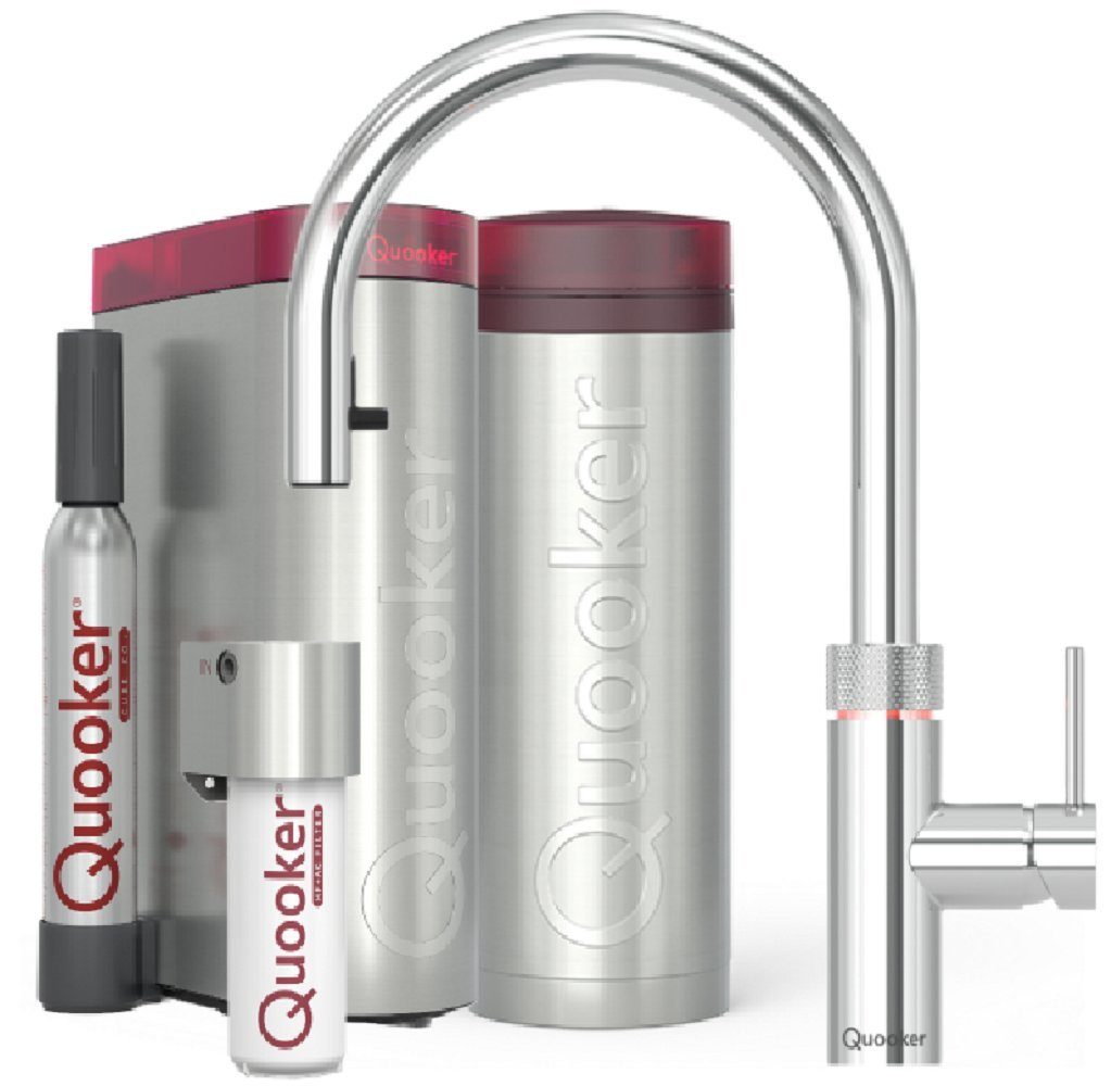 QUOOKER Küchenarmatur Flex Round Set, PRO3 Reservoir, CUBE verchromt FXRCHR PRO3 CUBE2 *inkl. 7 JAHRE GARANTIE*