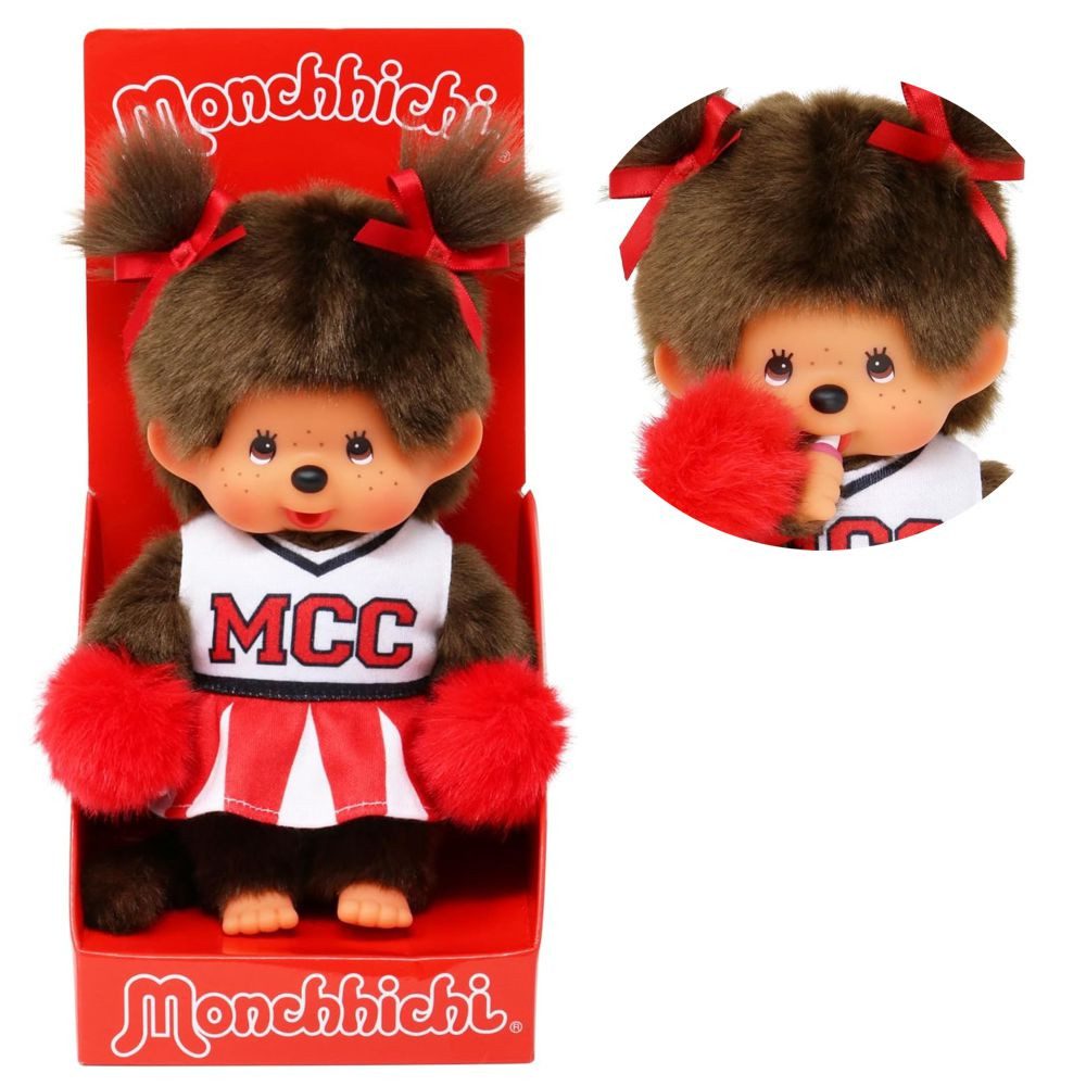 Monchhichi Plüschfigur Mädchen im Cheerleader-Kleid 20 cm Monchhichi Puppe günstig online kaufen
