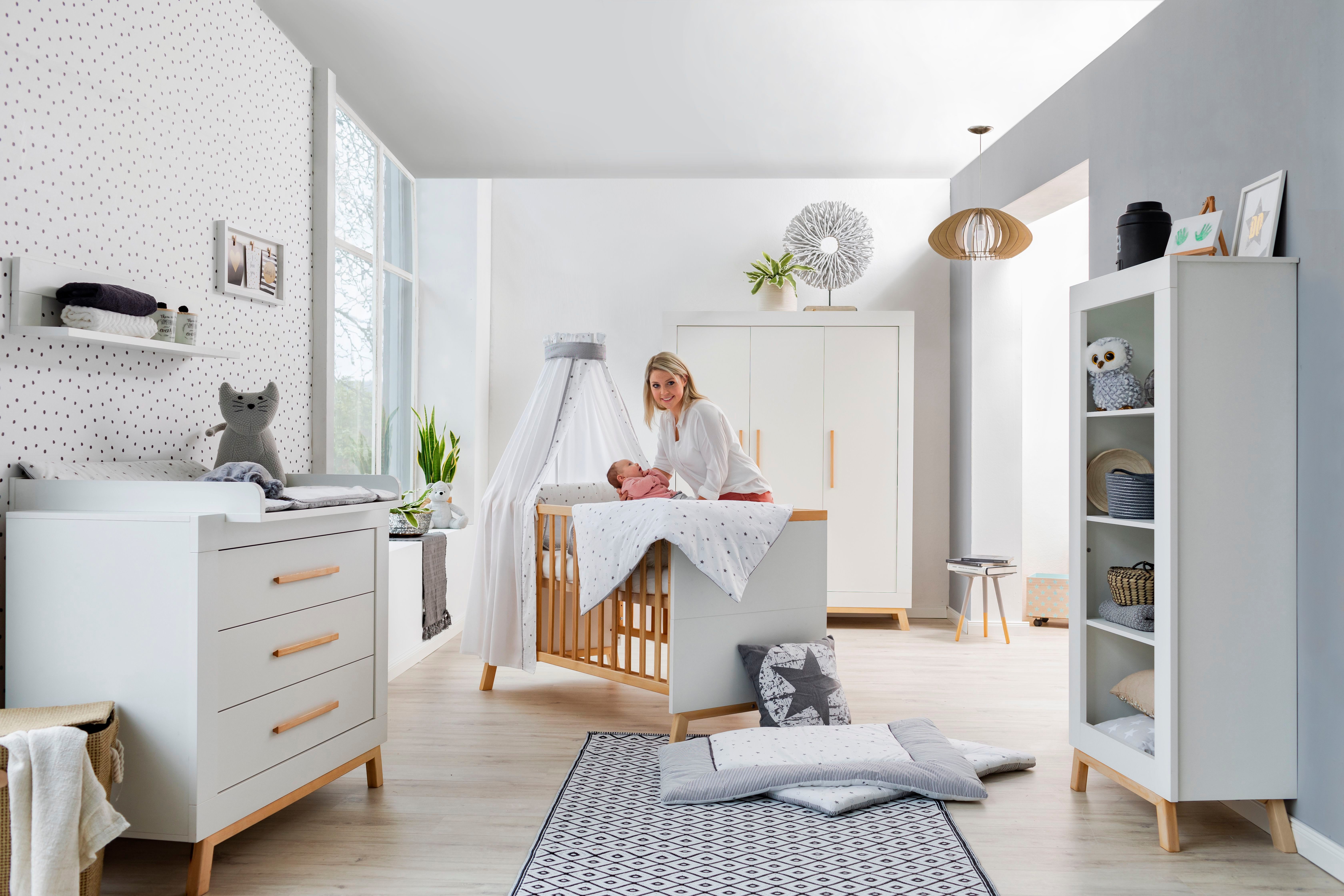 Schardt Babybett Miami White Kombi-Kinderbett 70x140 cm, Made in Germany