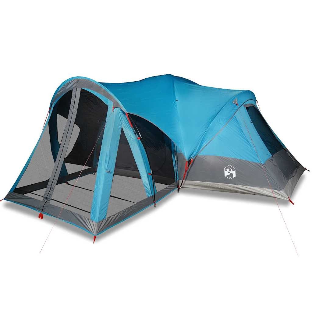 furnicato Faltzelt Familienzelt Tipi 490x459x196 cm Blau, (1 tlg), Campingzelt mit 2 Schlafkabinen, E-Anschluss und integriertem Vorzelt