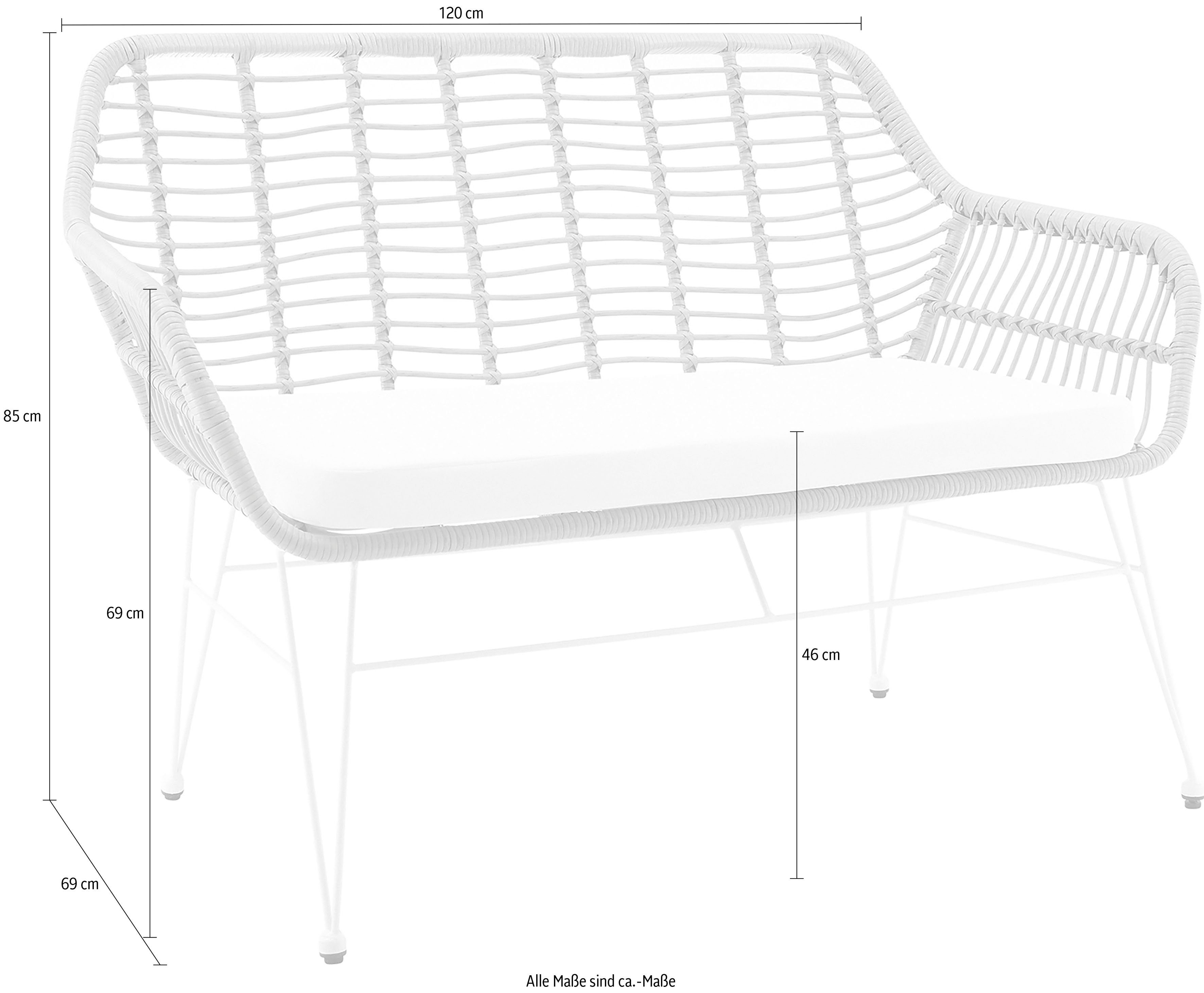 SalesFever Sitzbank, Indoor- Natur/Weiß und geeignet natur/Weiß | Outdoor Weiß 