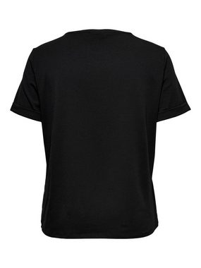 ONLY CARMAKOMA T-Shirt T-Shirt Kurzarm Rundhals Curvy Plus Size Shirt 7488 in Schwarz