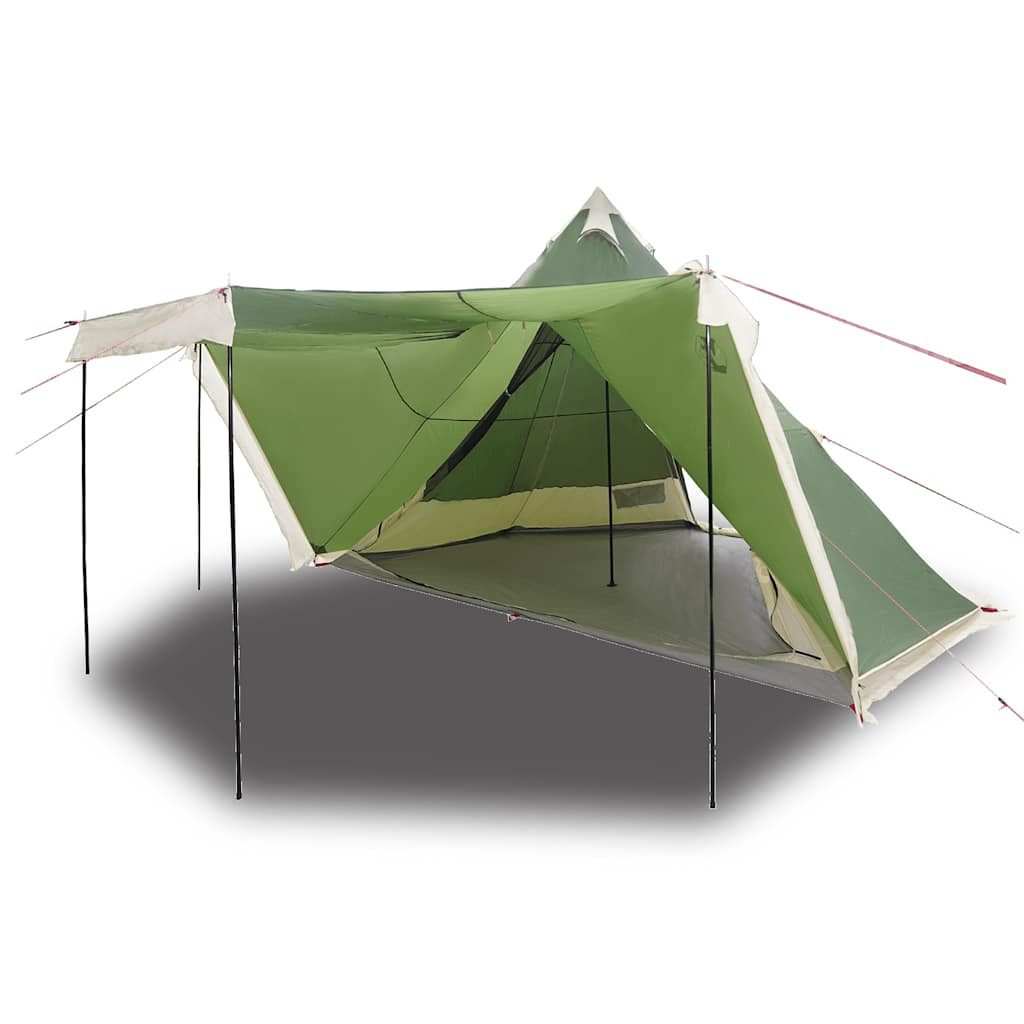 vidaXL Tipi-Zelt Tipi-Familienzelt 8 Personen Grün Wasserdicht, Personen: 6 (1 tlg)