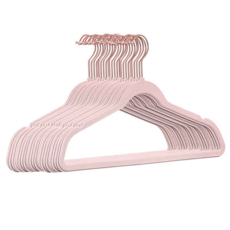 StickandShine Kleiderbügel 25 Stück Samt Kleiderbügel mit Rosegold Haken in verschiedenen Farben zur Wahl (25er Set) moderne luxus Bügel