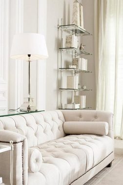 Casa Padrino Stauraumschrank Designer Wandregal Silber 100 x 41 x H. 240 cm - Luxus Wohnzimmer Möbel