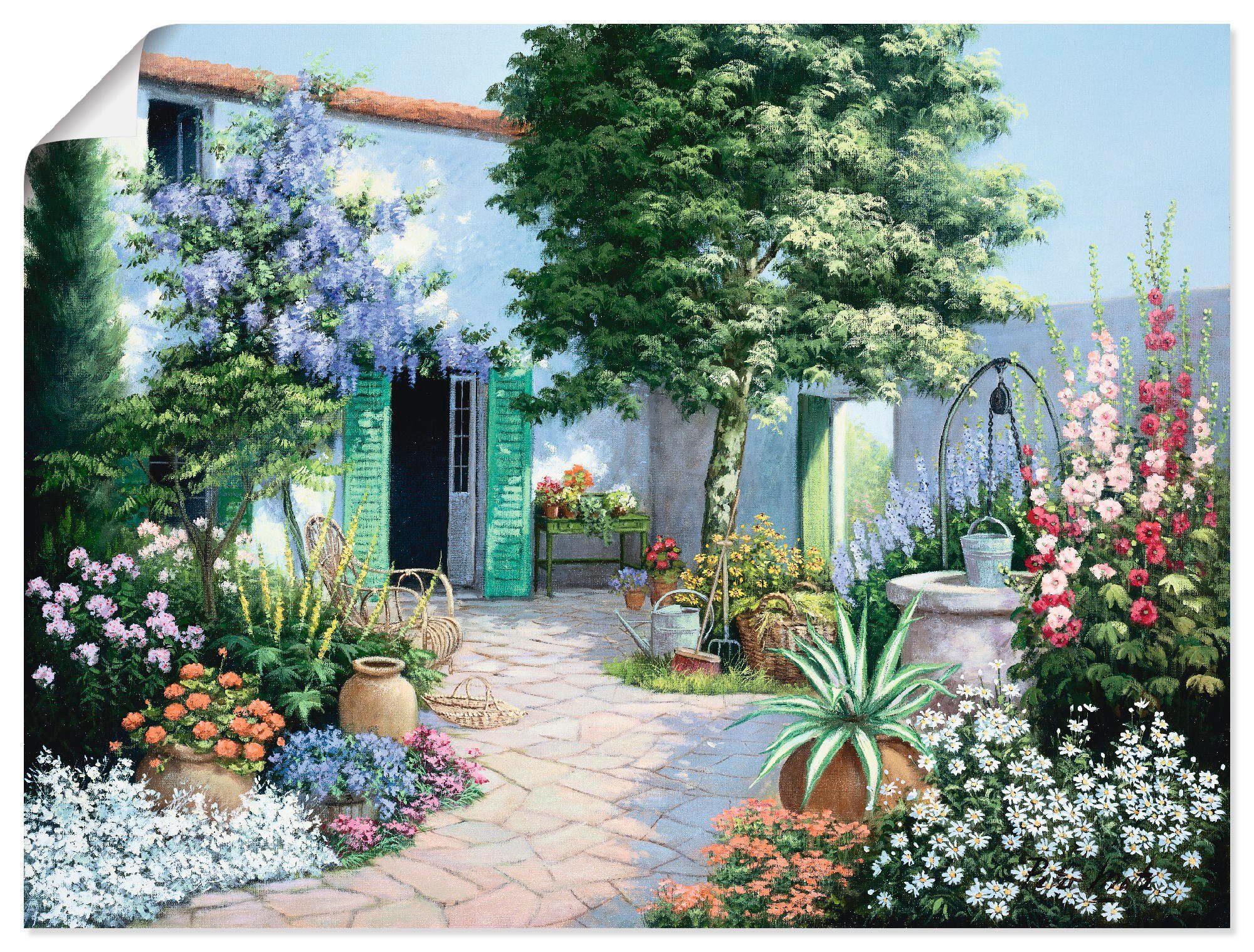 Artland Wandbild Ein kleines Paradies, Garten (1 St), als Leinwandbild, Wandaufkleber oder Poster in versch. Größen