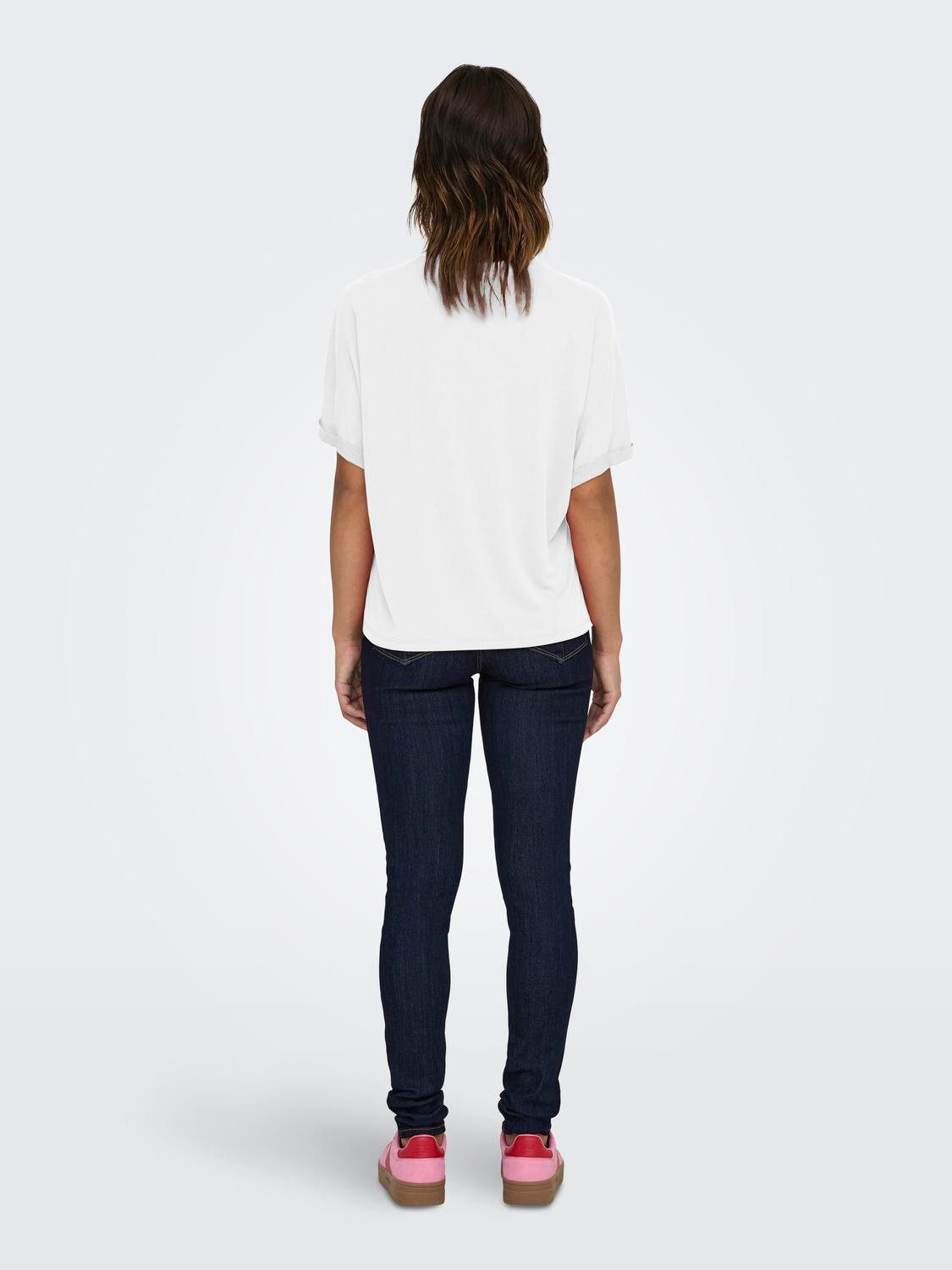 ONLY T-Shirt ONLFREE LIFE S/S FOLD-UP TOP BOX JRS Materialmix, regular fit, günstig online kaufen