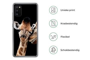 MuchoWow Handyhülle Giraffe - Tiere - Schwarz - Porträt - Tiere, Handyhülle Samsung Galaxy A41, Smartphone-Bumper, Print, Handy
