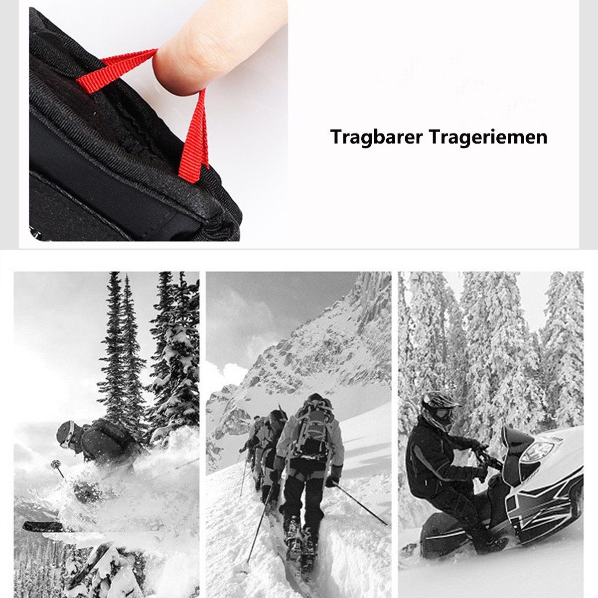 Schwarz Ski Fahrradhandschuhe Winterhandschuhe Handschuhe Anti-Rutsch Membrane Fahrradhandschuhe Touchscreen-Funktion und wasserdichter mit XDeer