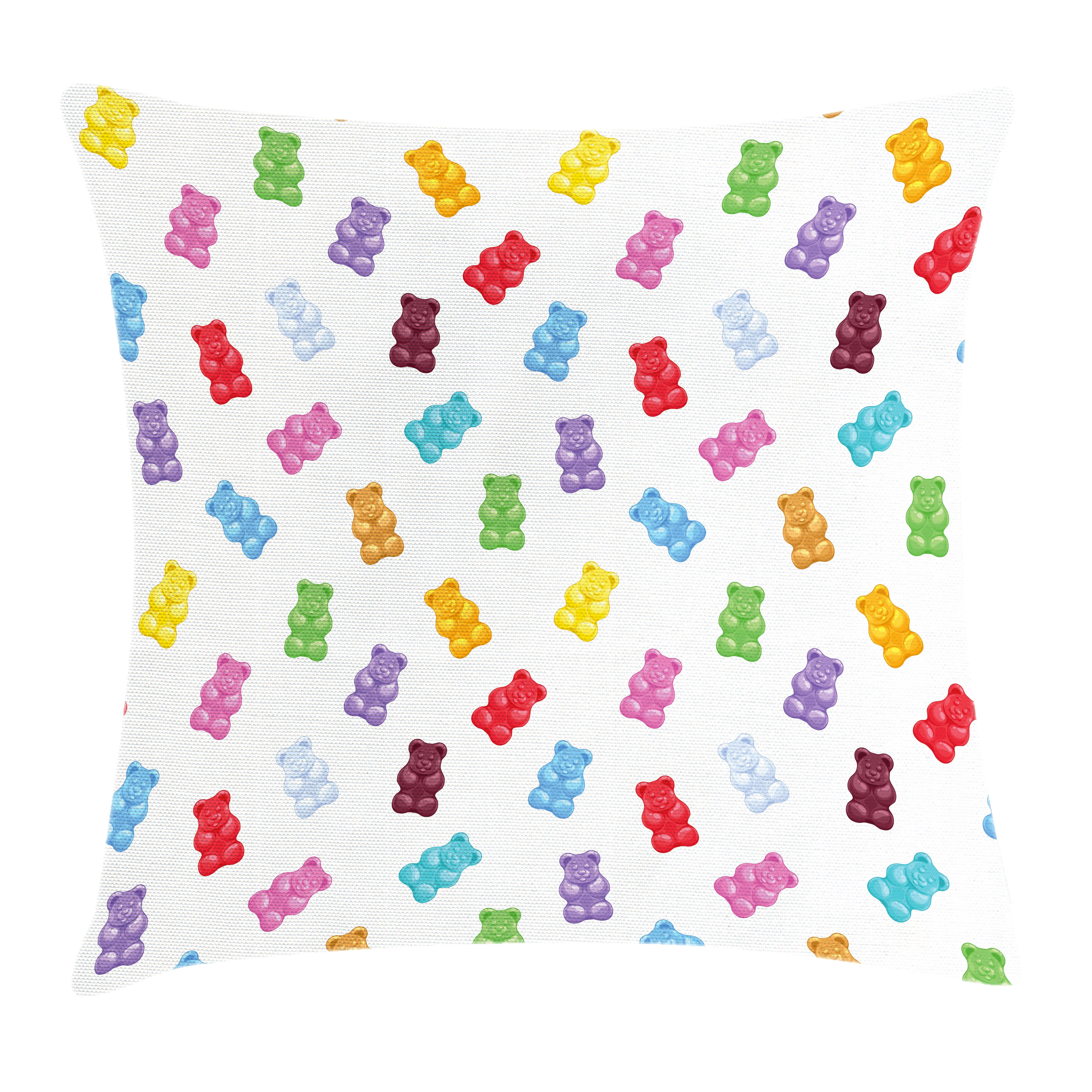 Kissenbezüge Waschbar mit Reißverschluss Kissenhülle mit Farbfesten Klaren Farben Beidseitiger Druck, Abakuhaus (1 Stück), Dessert Vibrant Gummibärchen