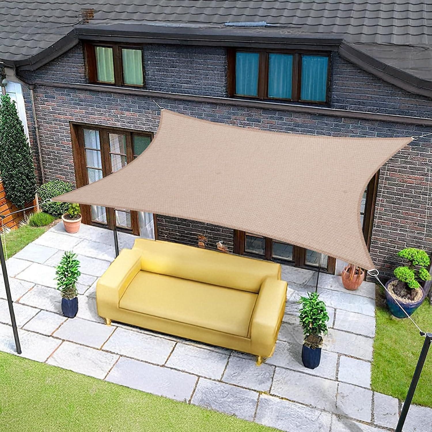 LuxusKollektion Sonnensegel Sonnensegel Rechteckig Wasserdicht UV Schutz 95 Garten 2x4 Taupe